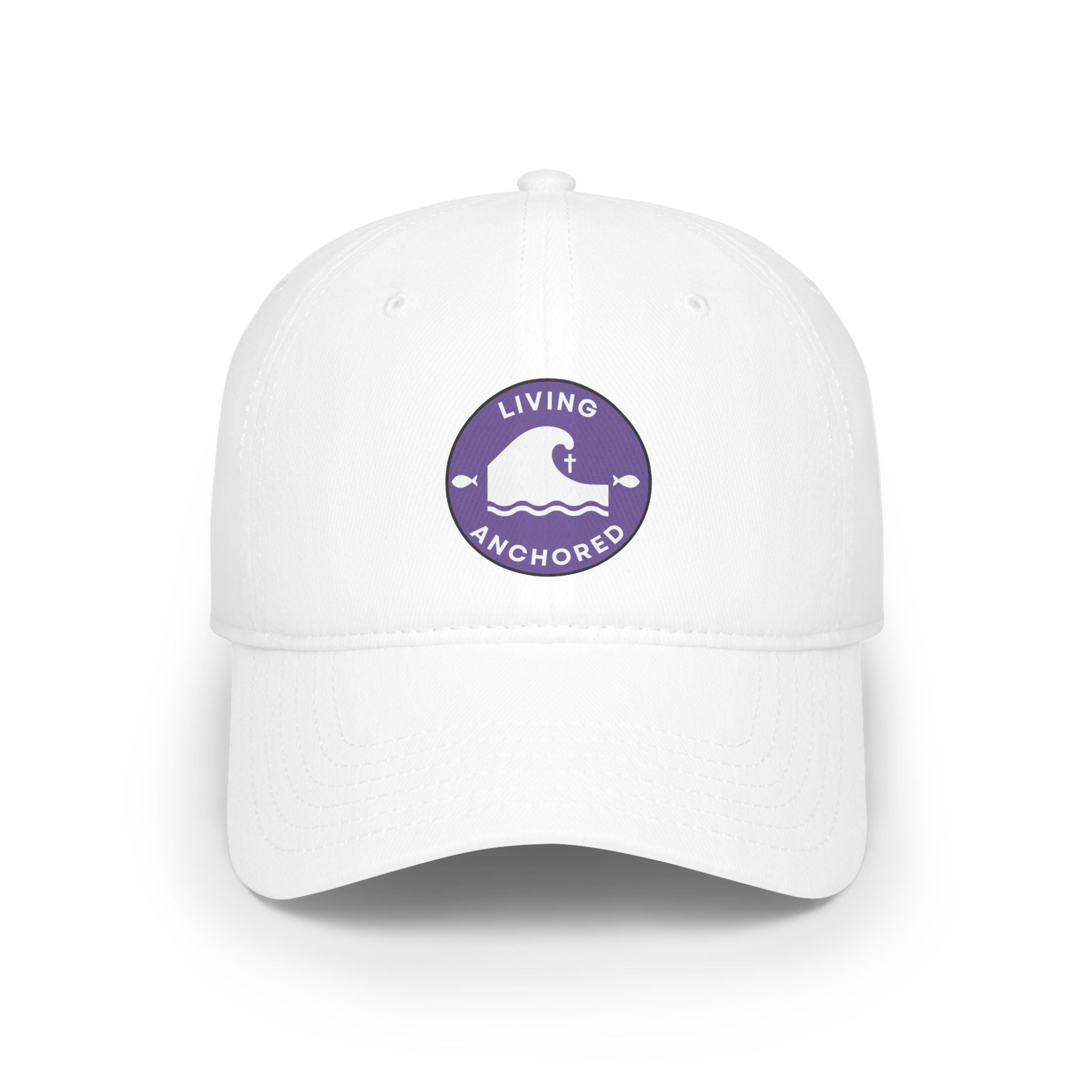 Living Anchored | Low Profile Baseball Cap (Purple & White Patch)