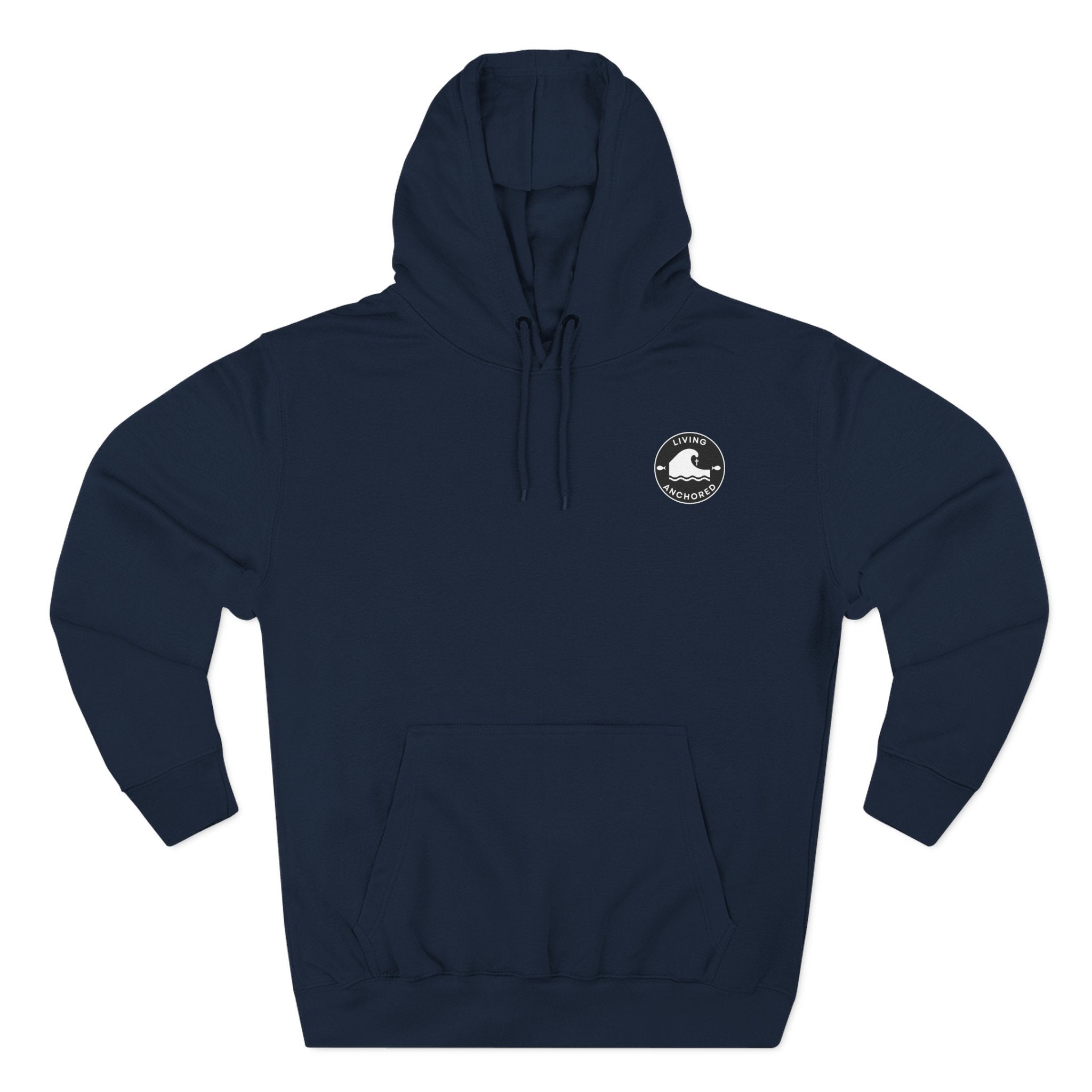 Living Anchored Fleece Hoodie – Fishing Sunset with Psalm 143:8
