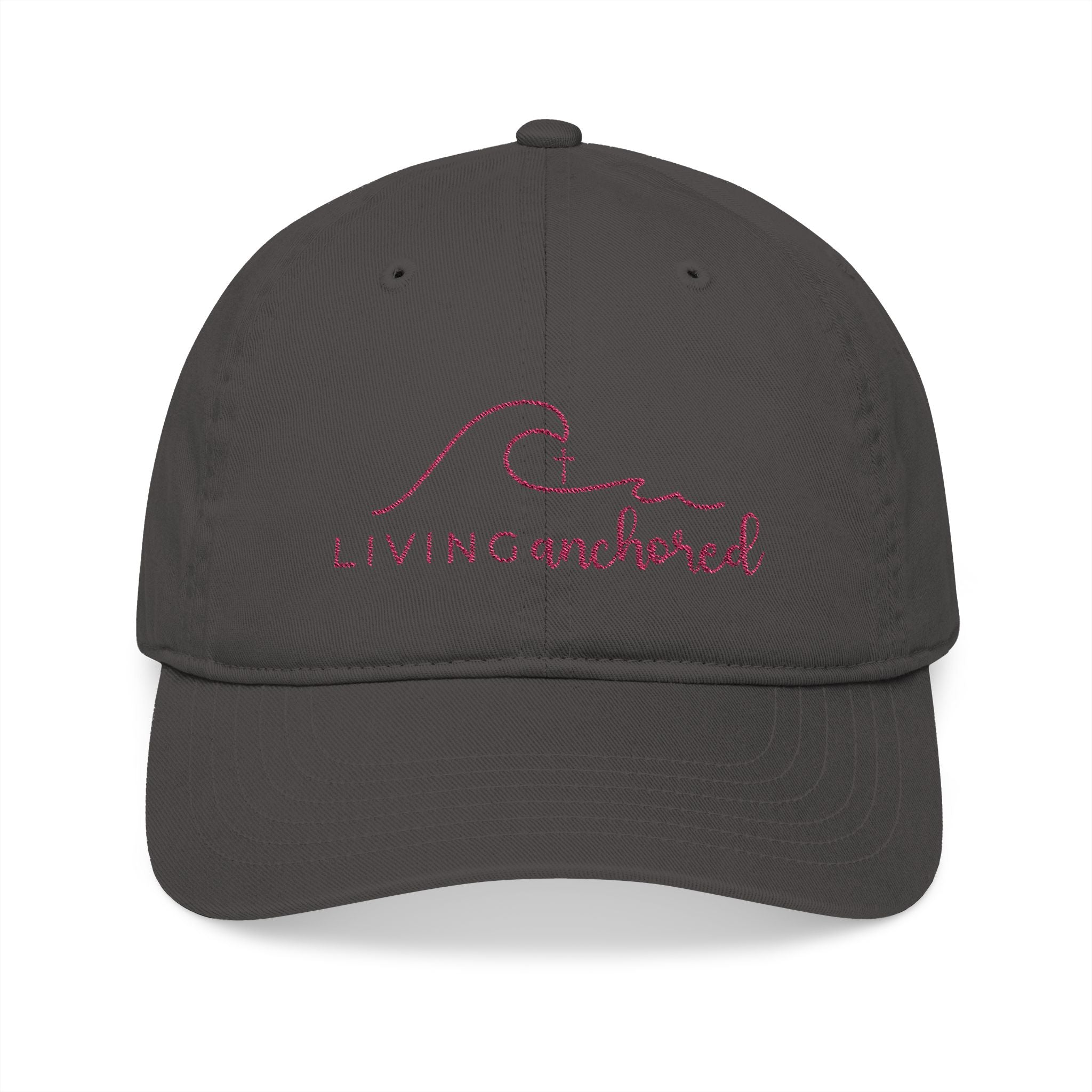 Living Anchored Organic Baseball Cap – Pink Thread Edition