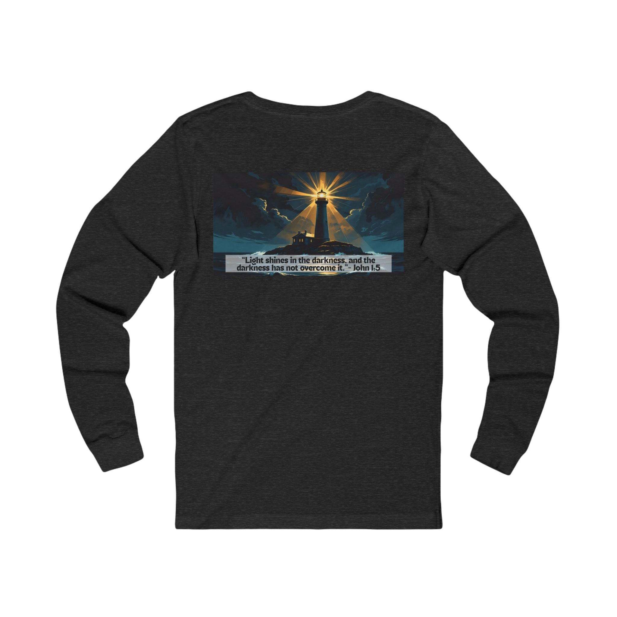 Living Anchored Jersey Long Sleeve Tee – Lighthouse (John 1:5)