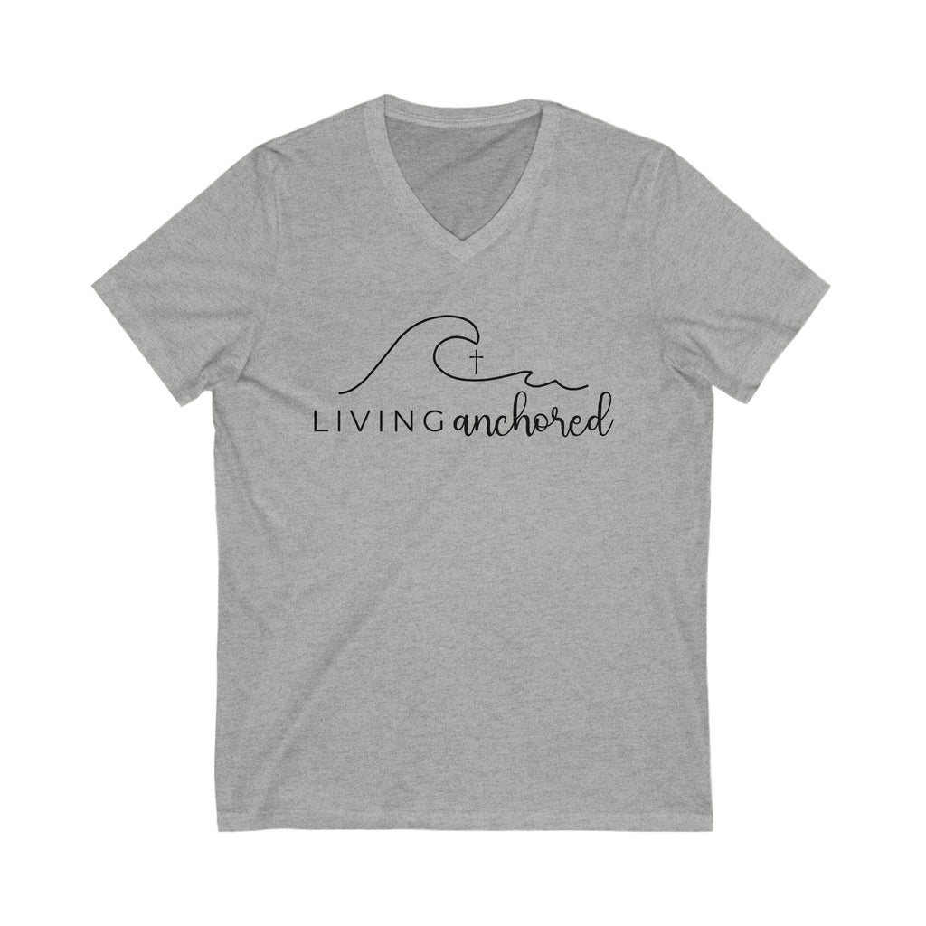 Living Anchored | V-Neck Tee with Psalm 46:5
