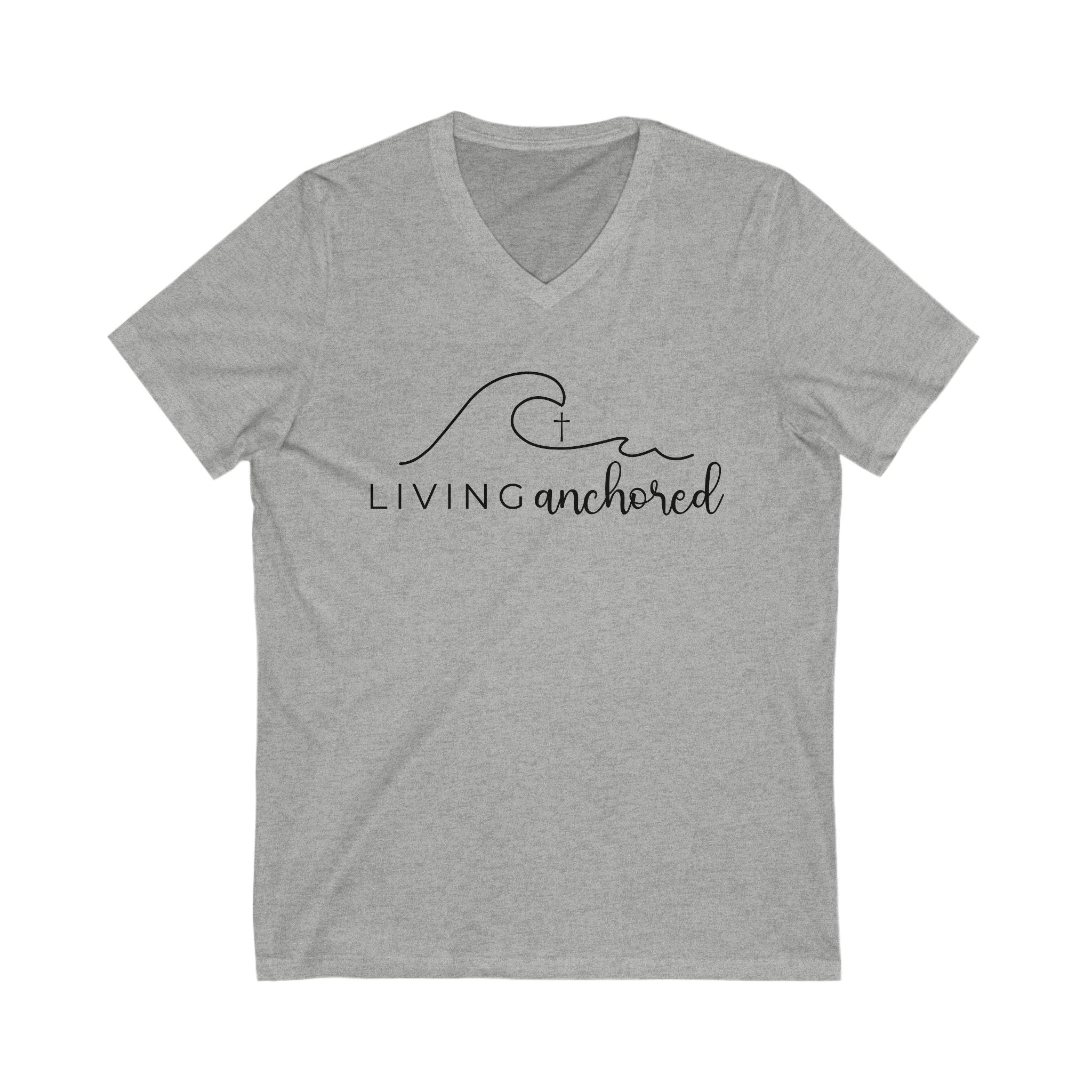 Living Anchored | V-Neck Tee with Psalm 46:5