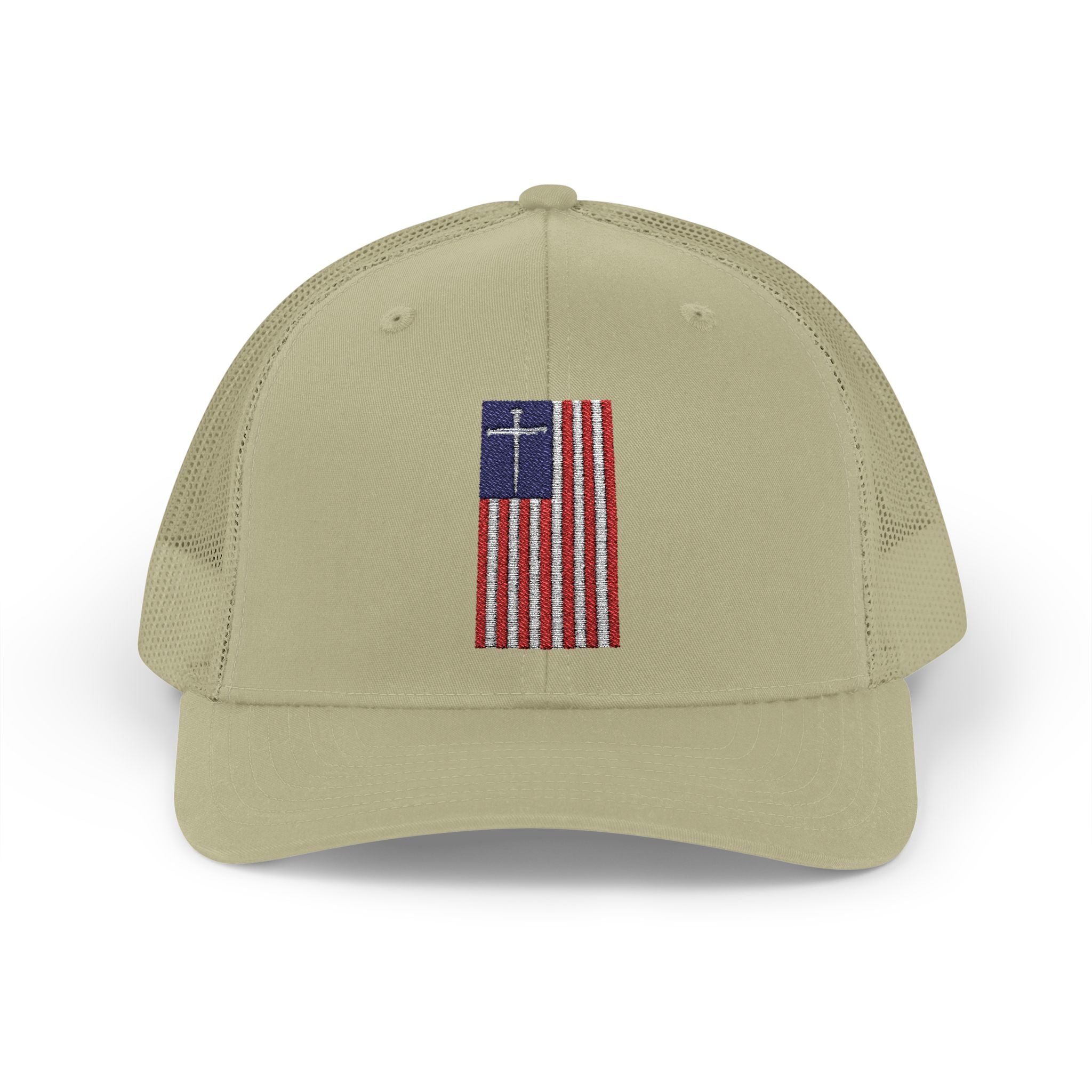 American Flag Cross – Snapback Trucker Cap (16 Colors)