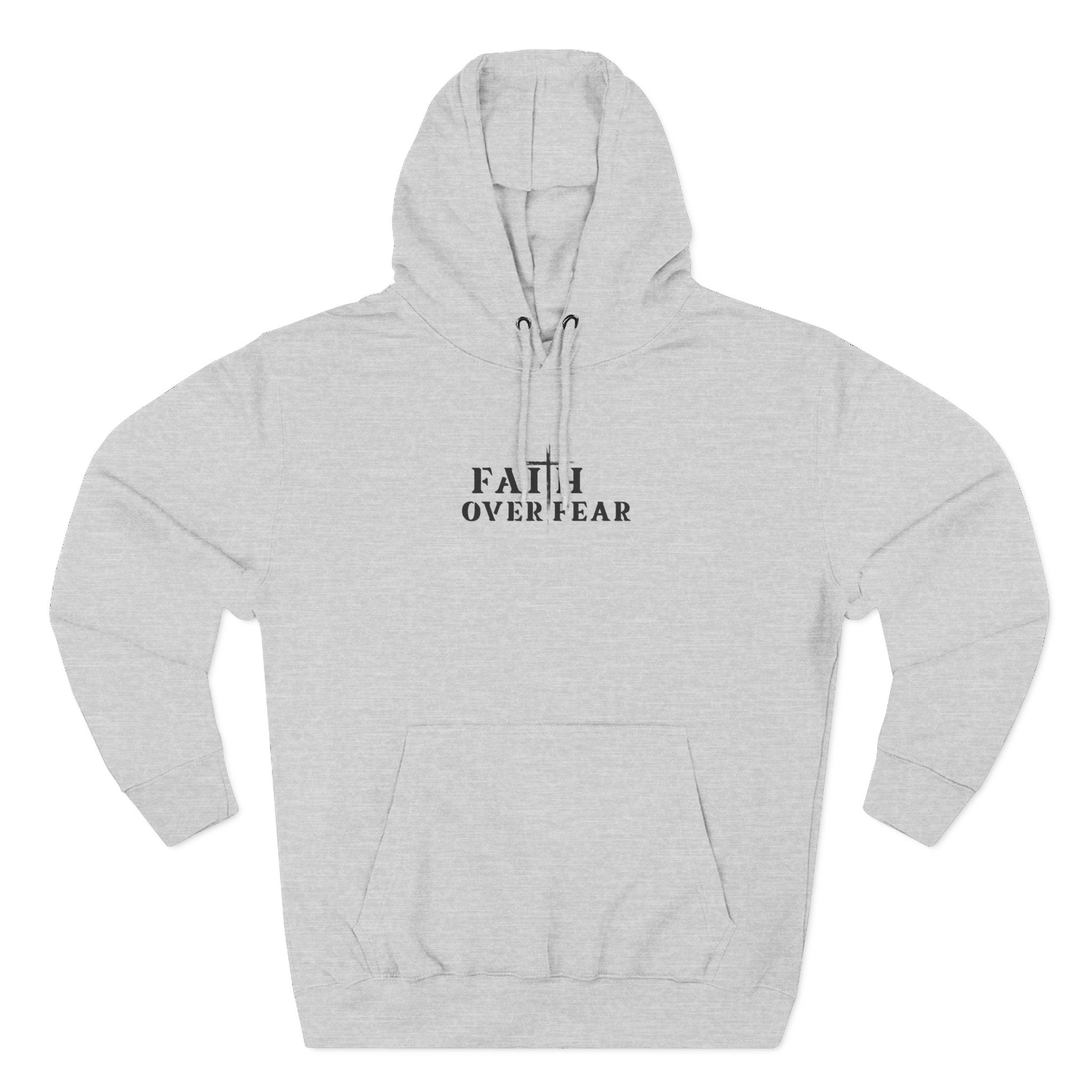 Faith Over Fear Fleece Hoodie – Proverbs 29:25 (Black Font)