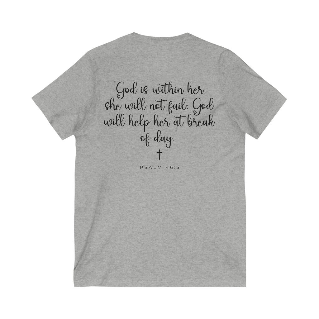 Living Anchored | V-Neck Tee with Psalm 46:5