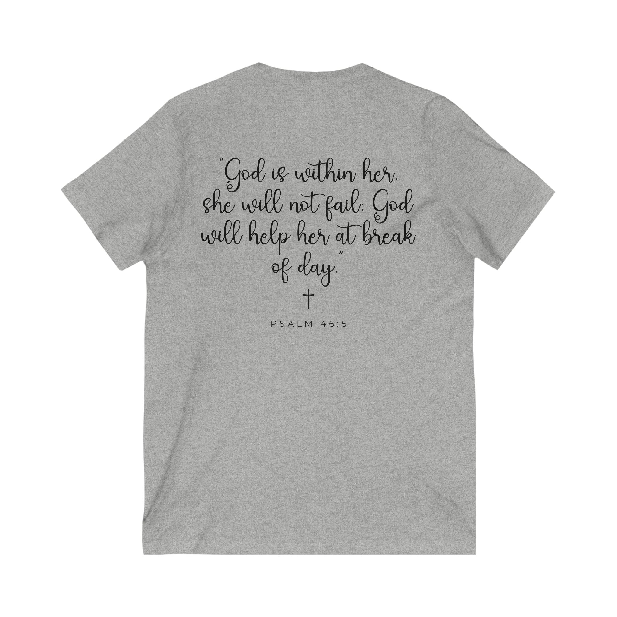 Living Anchored | V-Neck Tee with Psalm 46:5