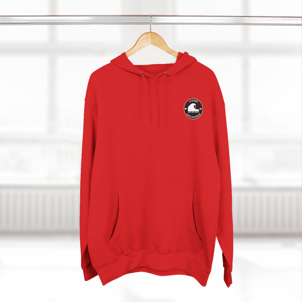Living Anchored Fleece Hoodie – Fishing Sunset with Psalm 143:8