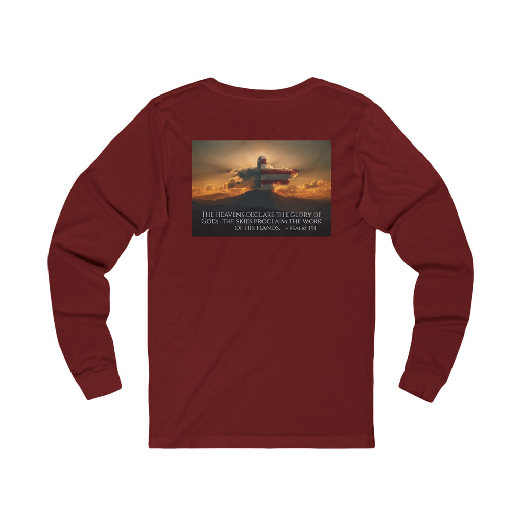 Inspirational Jersey Long Sleeve Tee – Psalm 19:1