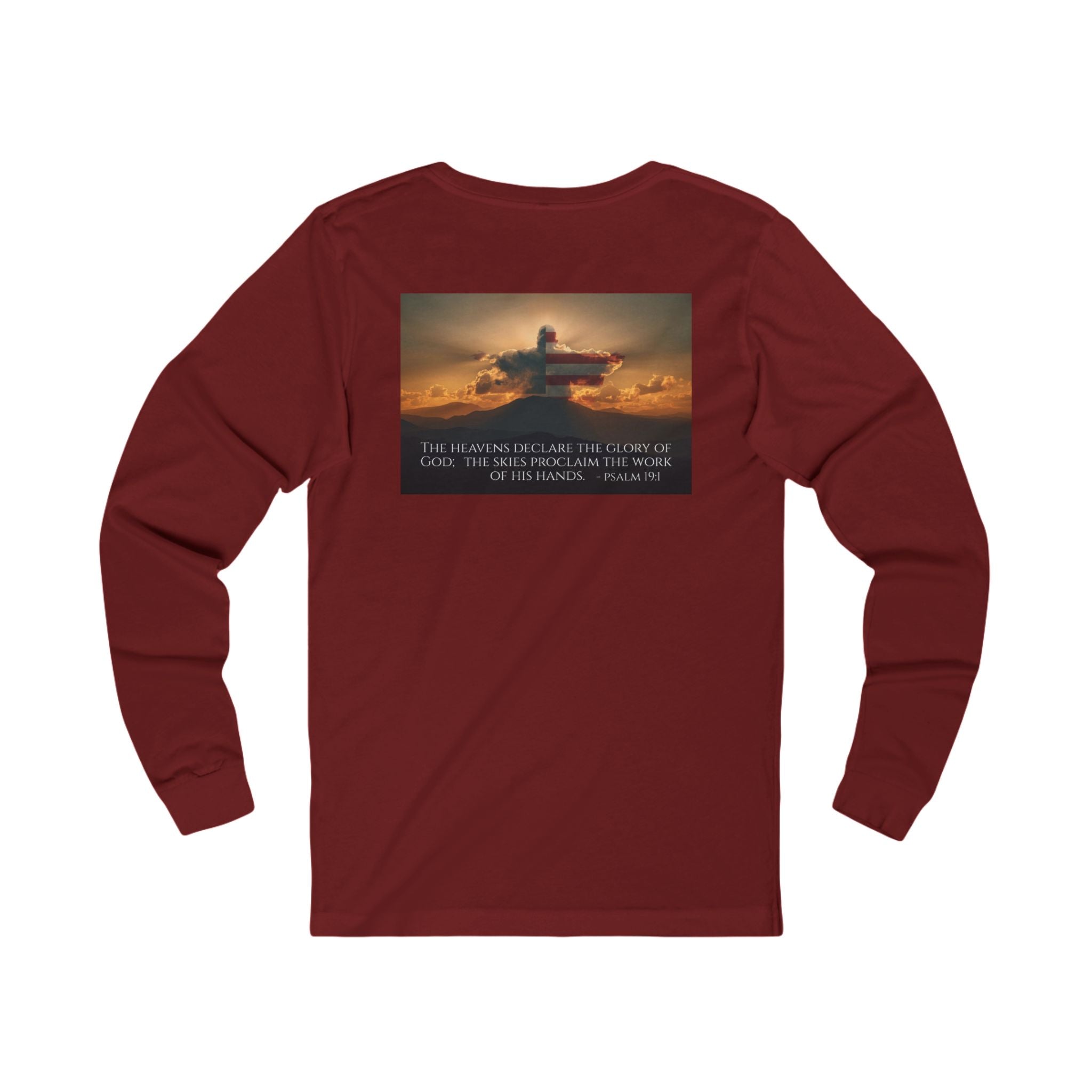 Inspirational Jersey Long Sleeve Tee – Psalm 19:1