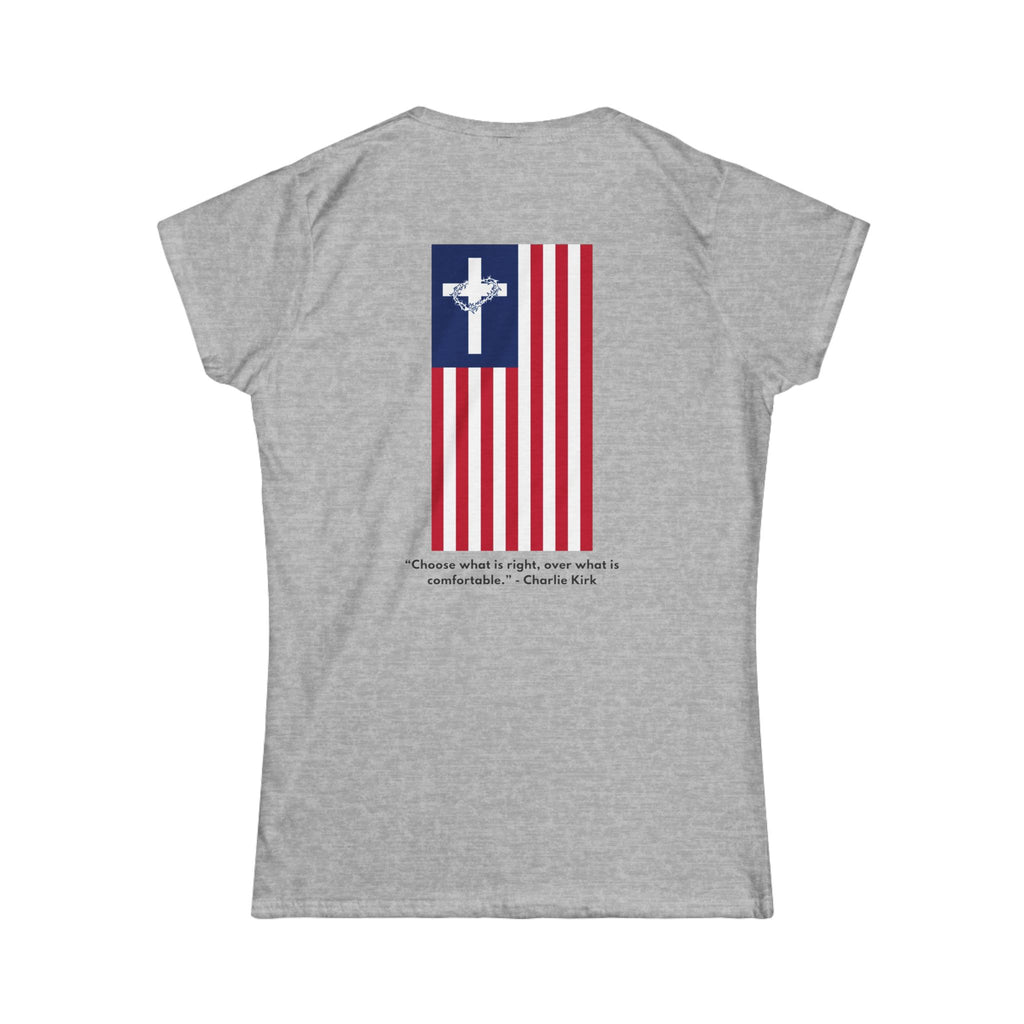 Women’s Softstyle Tee – ABIDE- Charlie Kirk Tribute Shirt (4 colors available)