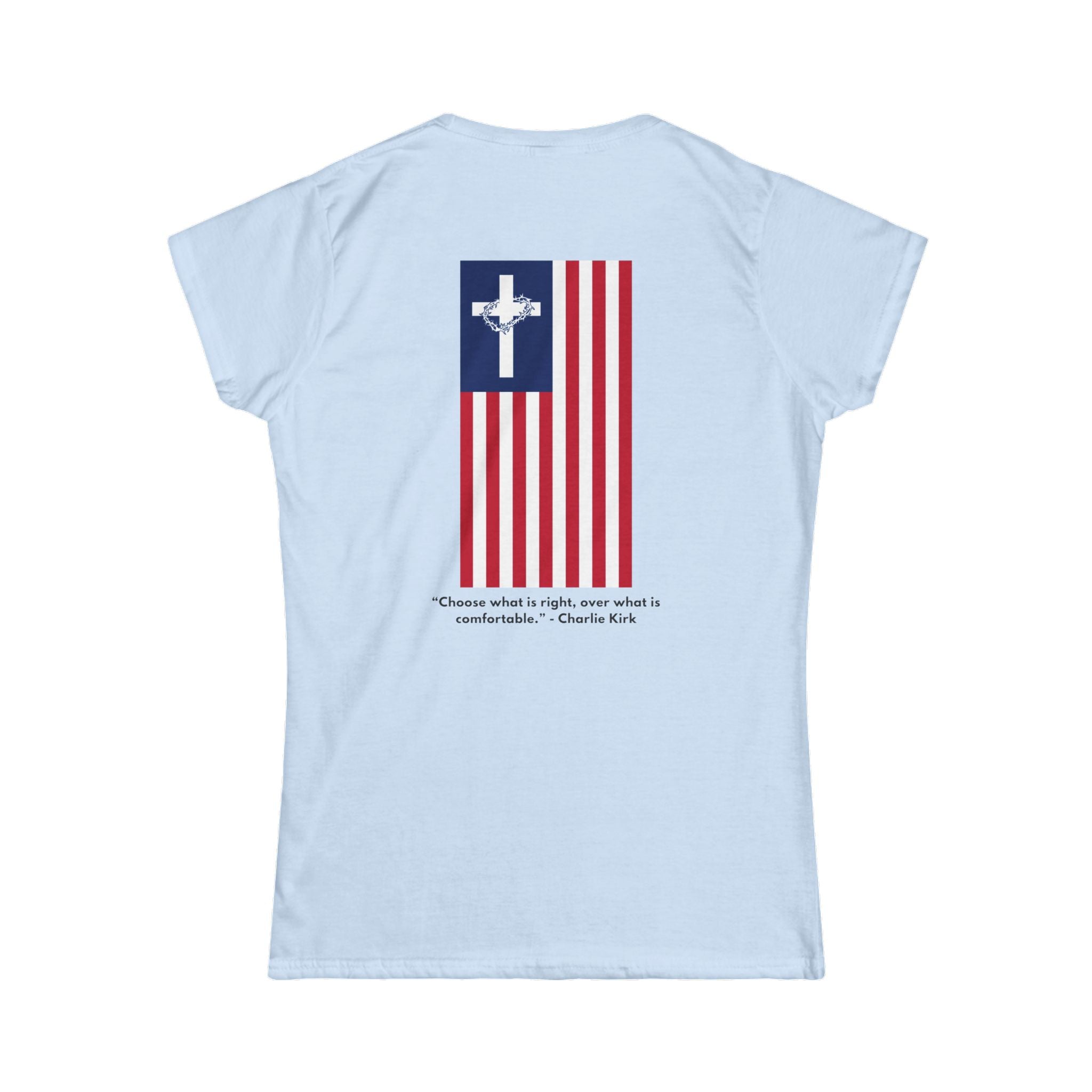 Women’s Softstyle Tee – ABIDE- Charlie Kirk Tribute Shirt (4 colors available)