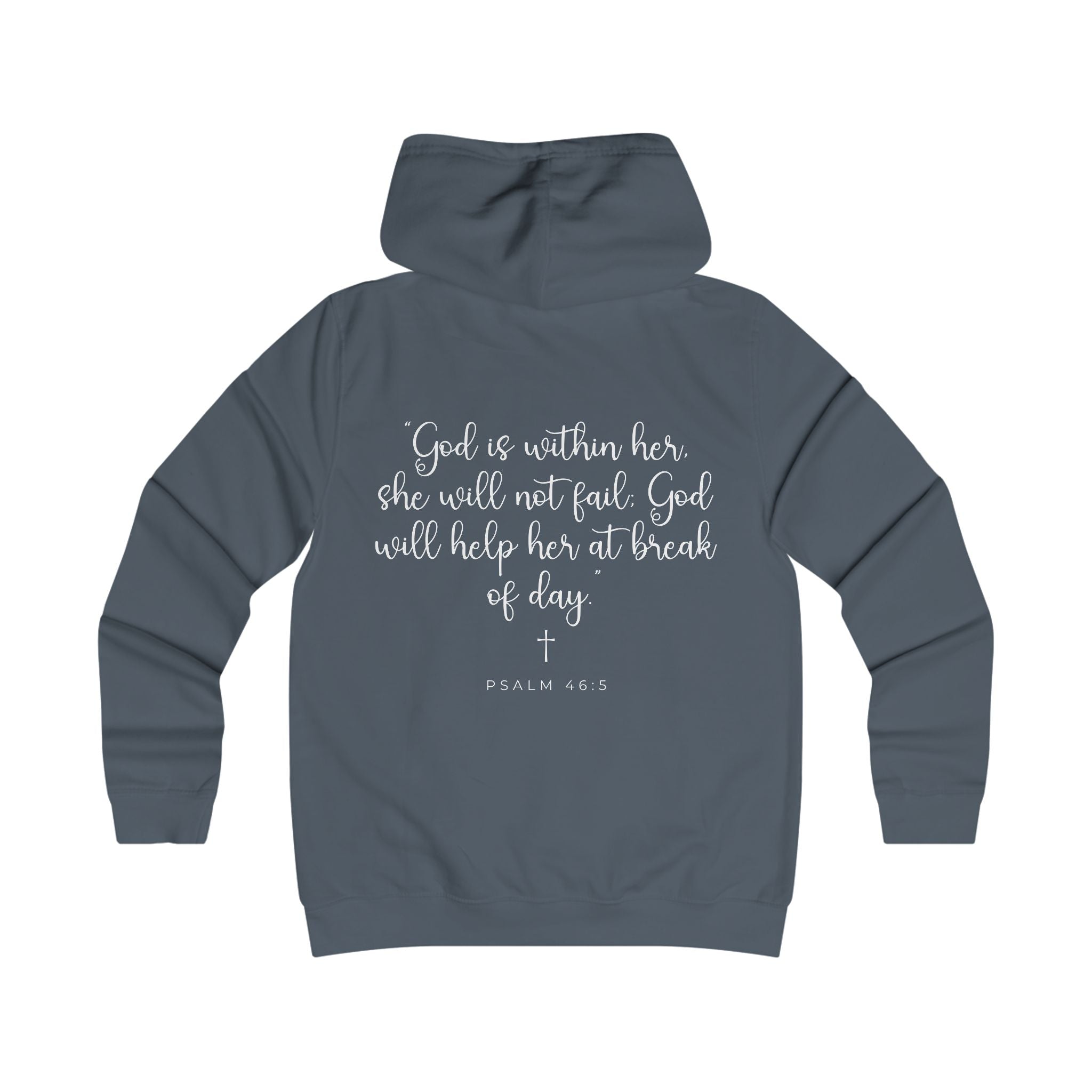 Girlie College Hoodie – Living Anchored | Psalm 46:5