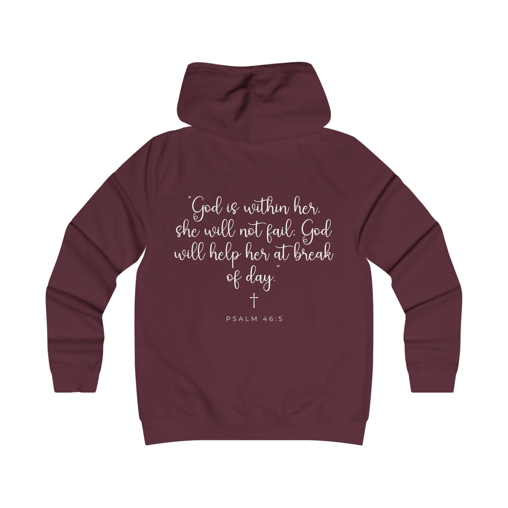 Girlie College Hoodie – Living Anchored | Psalm 46:5