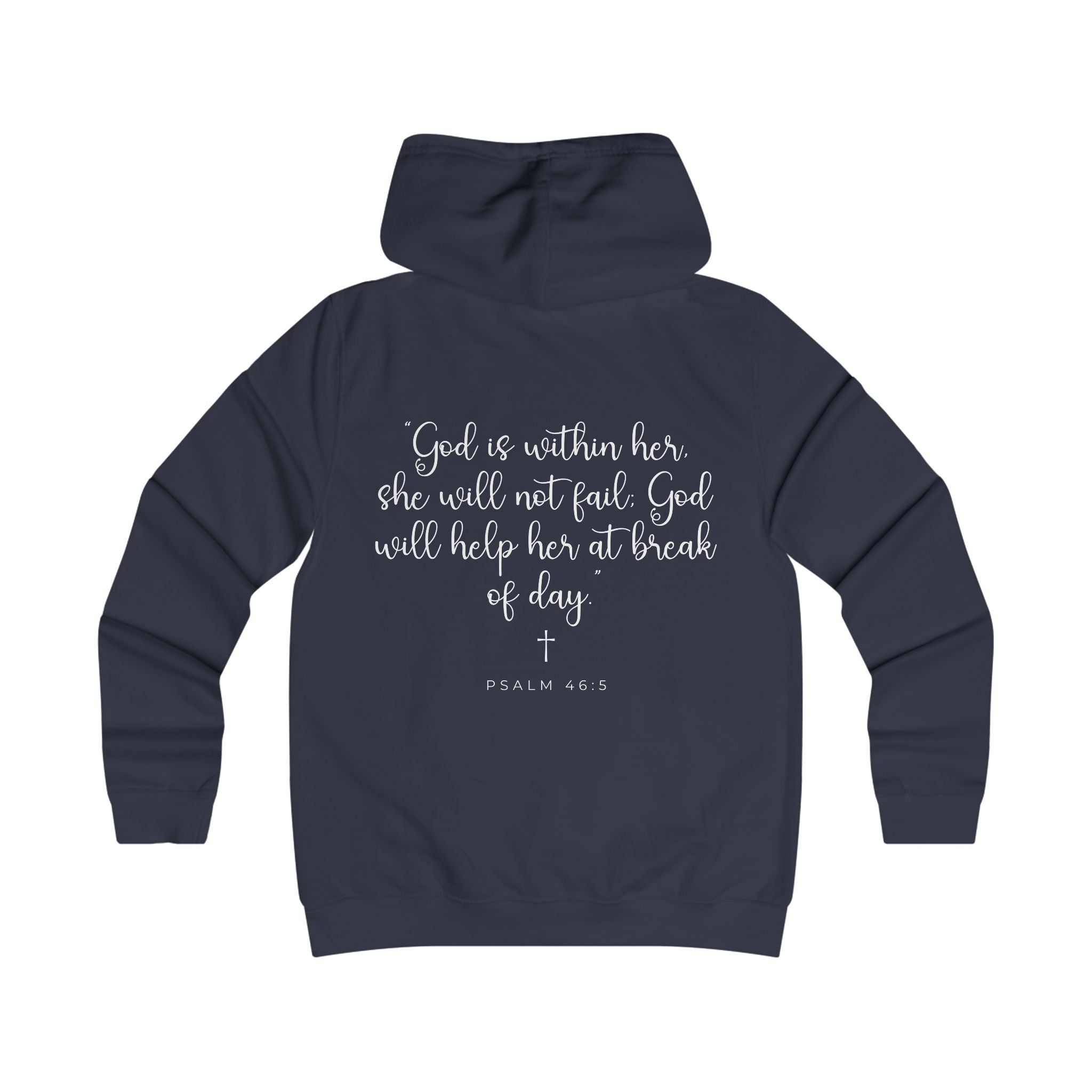 Girlie College Hoodie – Living Anchored | Psalm 46:5