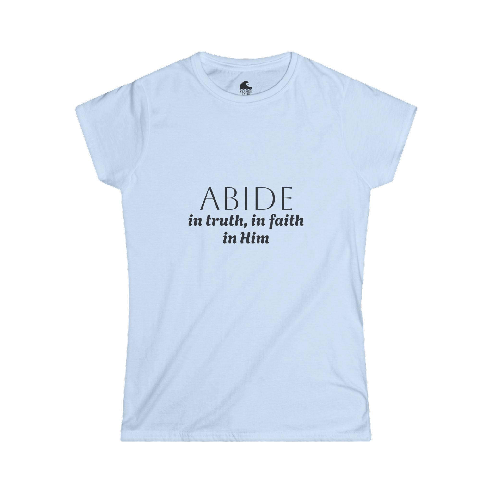 Women’s Softstyle Tee – ABIDE- Charlie Kirk Tribute Shirt (4 colors available)