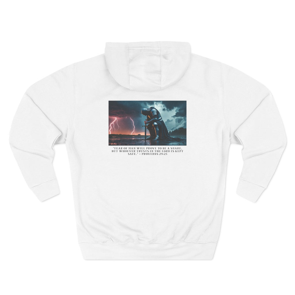 Faith Over Fear Fleece Hoodie – Proverbs 29:25 (Black Font)