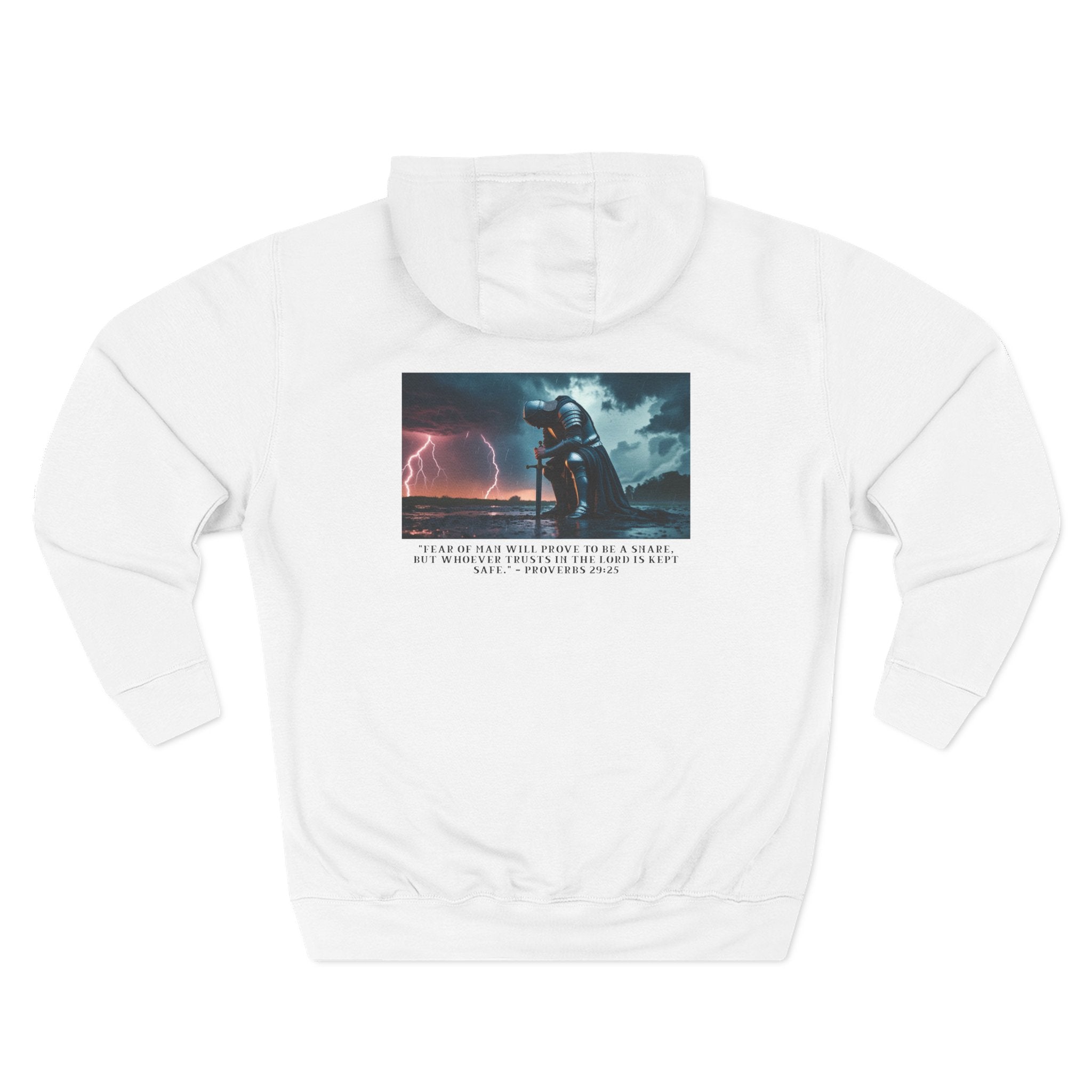 Faith Over Fear Fleece Hoodie – Proverbs 29:25 (Black Font)