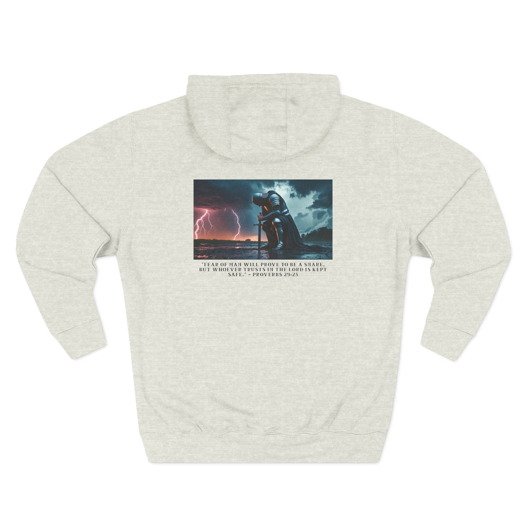 Faith Over Fear Fleece Hoodie – Proverbs 29:25 (Black Font)