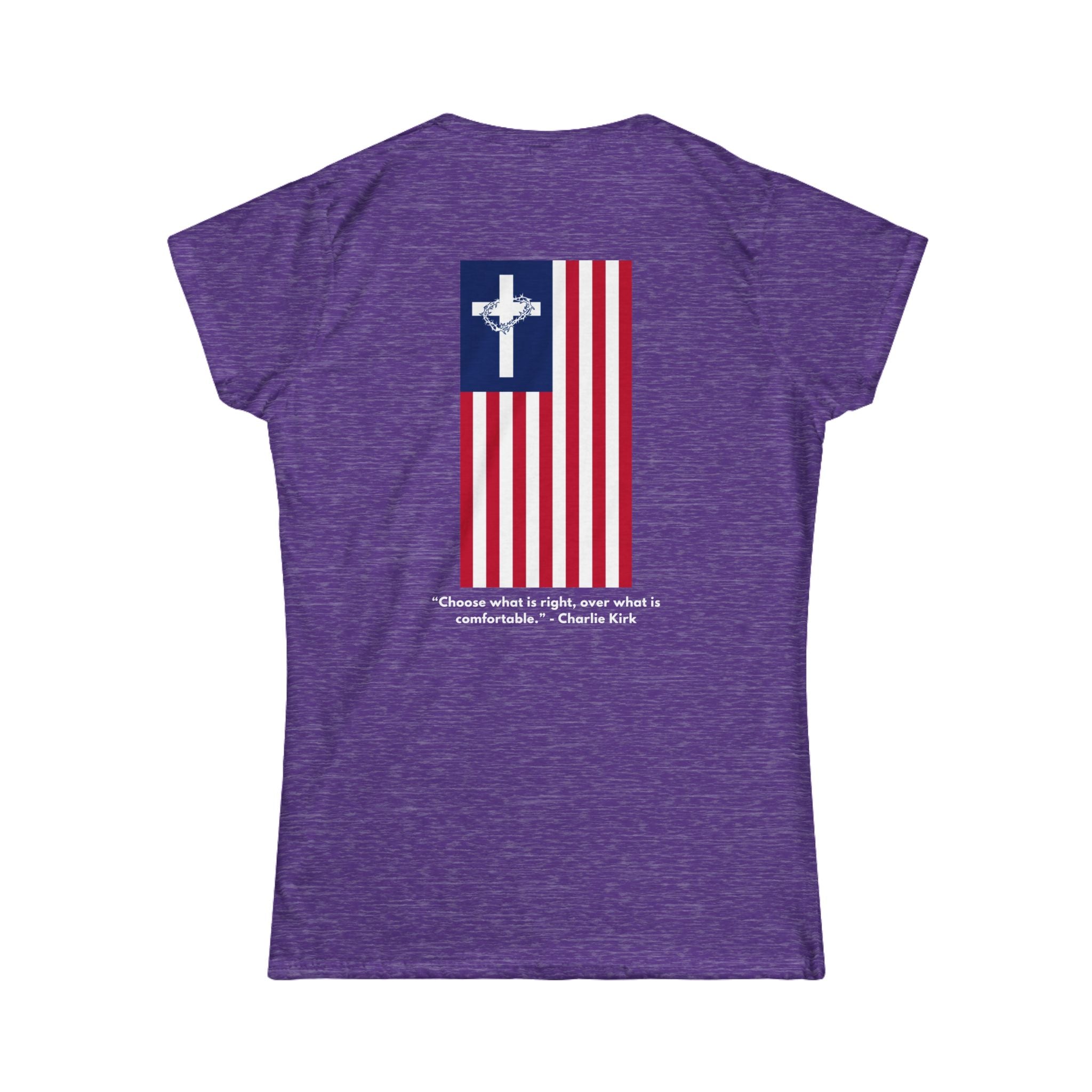 Women’s Softstyle Tee – ABIDE- Charlie Kirk Tribute Shirt (10 colors available)
