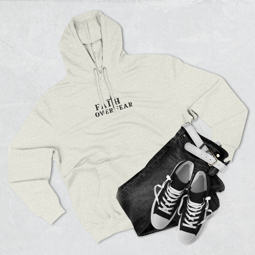 Faith Over Fear Fleece Hoodie – Proverbs 29:25 (Black Font)