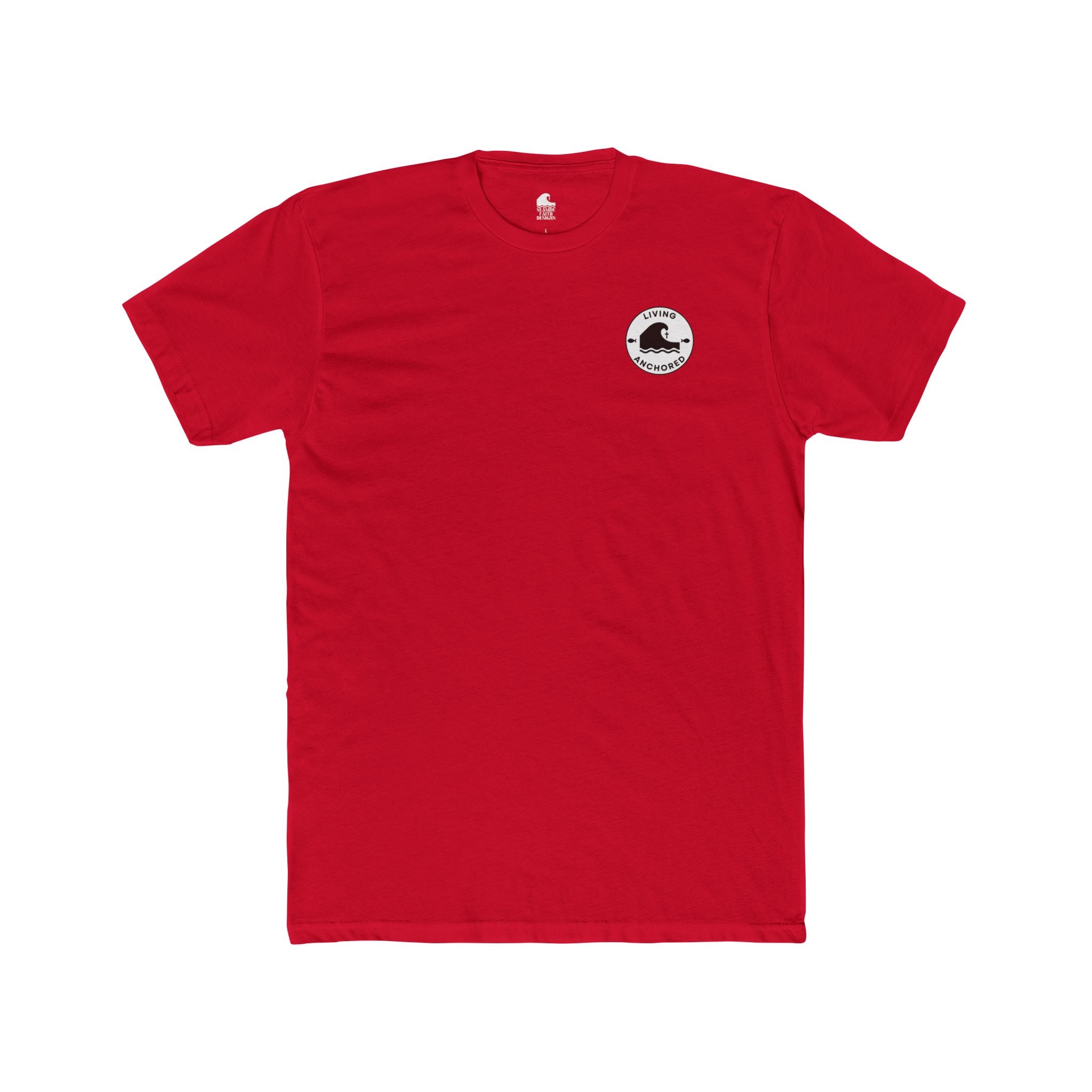 Unisex Cotton Crew Tee – Living Anchored | Lion Design with 1 Peter 5:8 (white text)