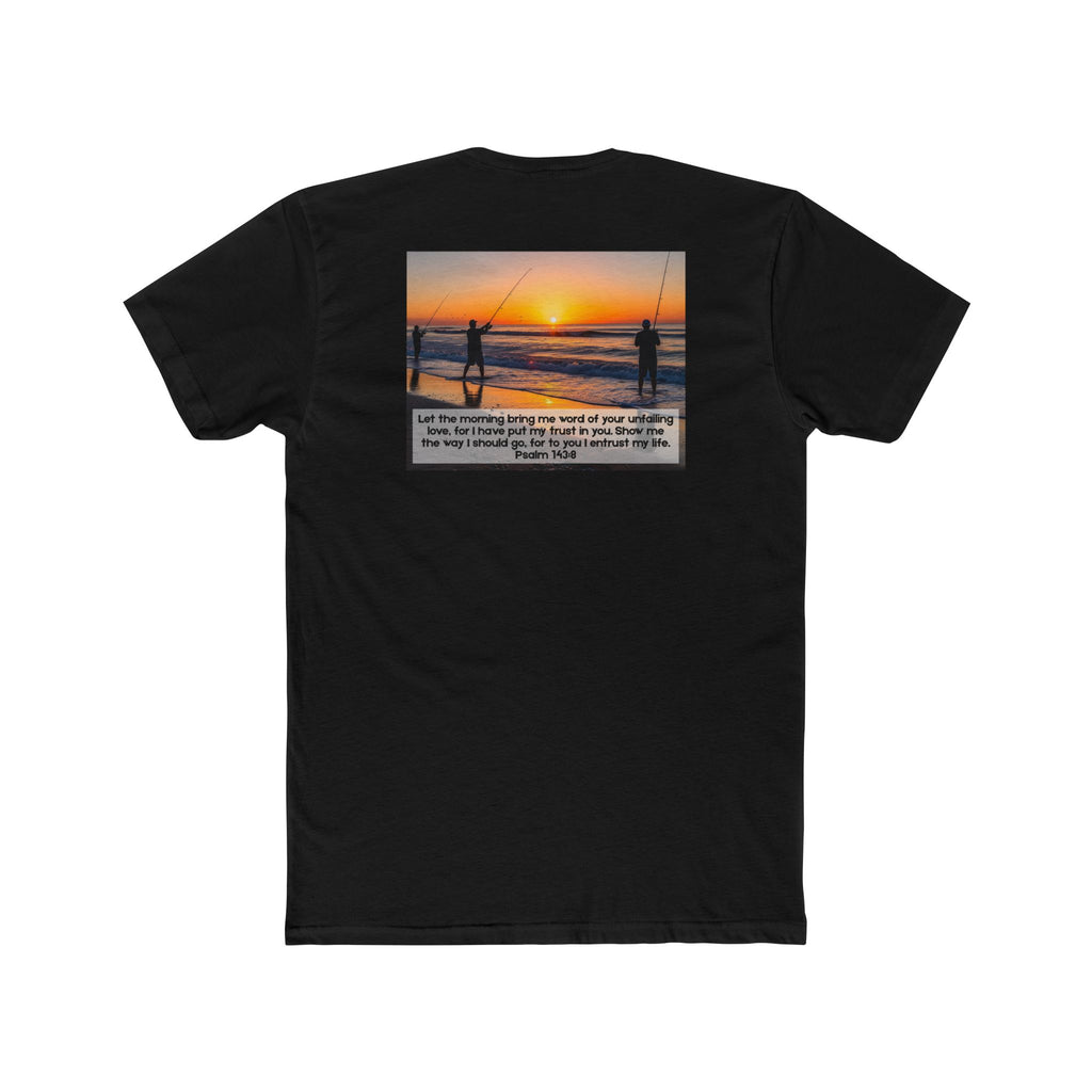 Cotton Crew Tee – Fishing at Sunset (Psalm 143:8)