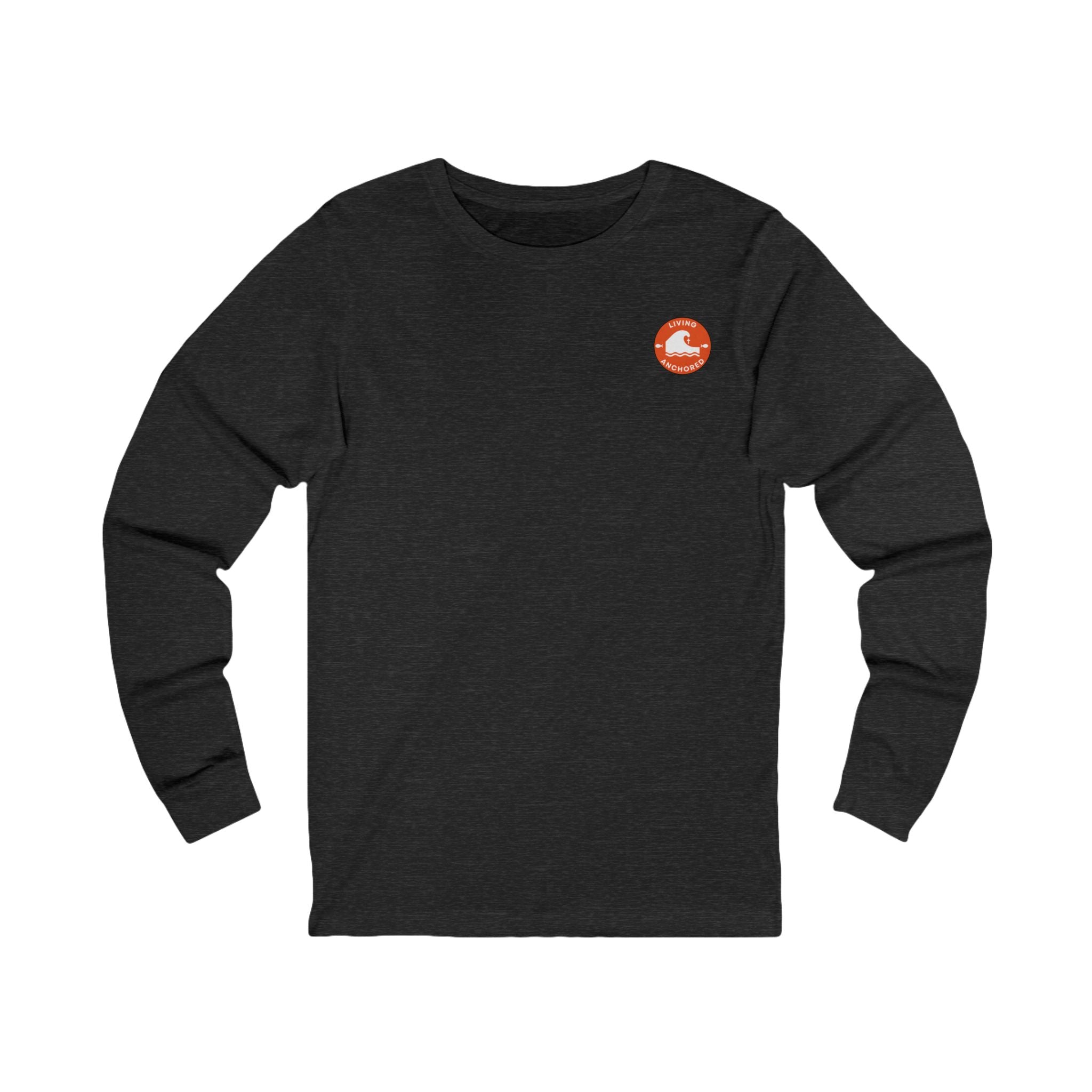 Living Anchored Jersey Long Sleeve Tee – Proverbs 3:5-6 Horse & Lighthouse Design