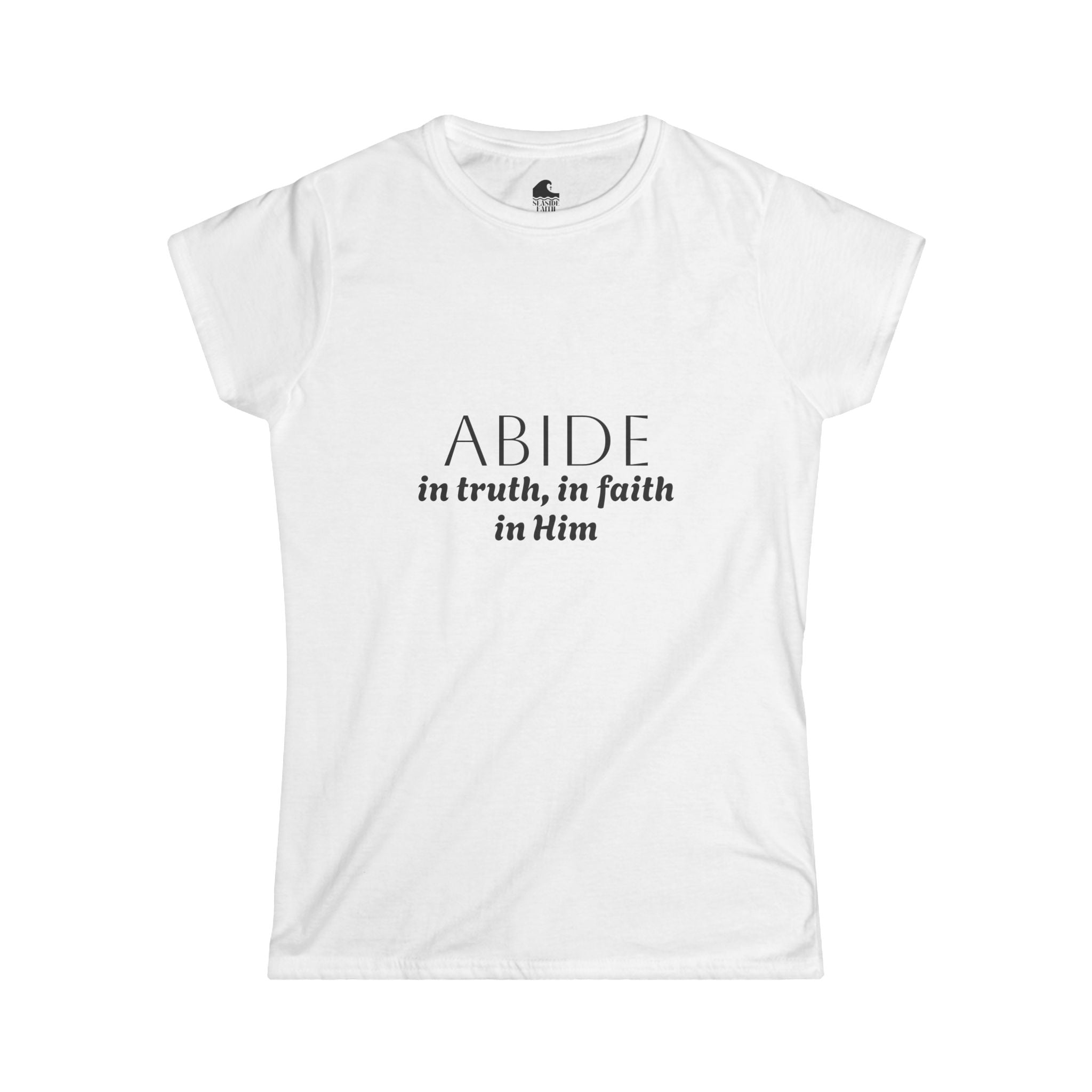 Women’s Softstyle Tee – ABIDE- Charlie Kirk Tribute Shirt (4 colors available)