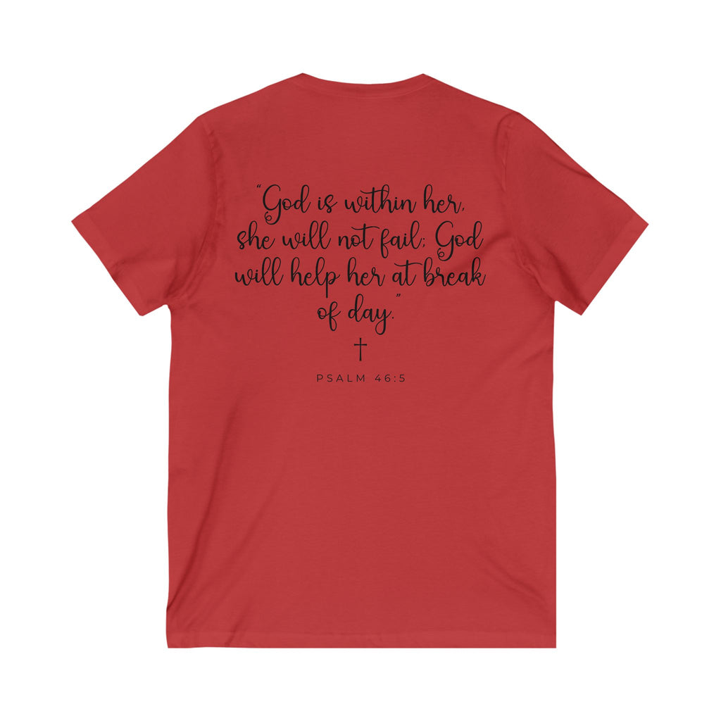 Living Anchored | V-Neck Tee with Psalm 46:5