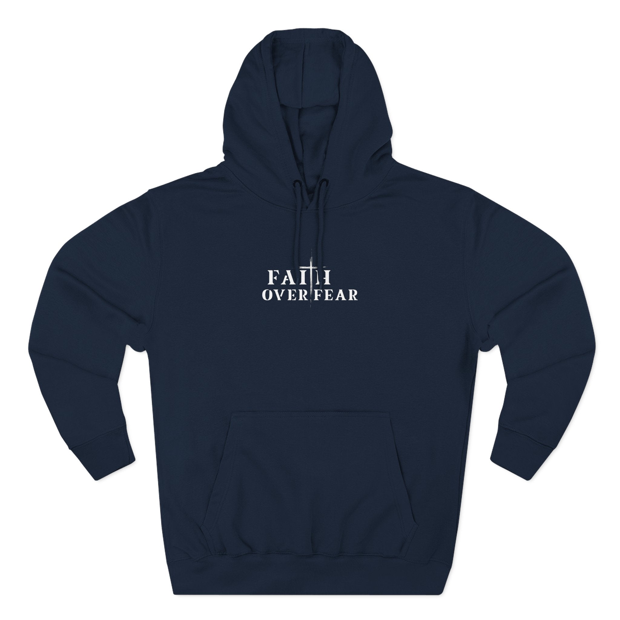 Faith Over Fear Fleece Hoodie – Proverbs 29:25 (white font)