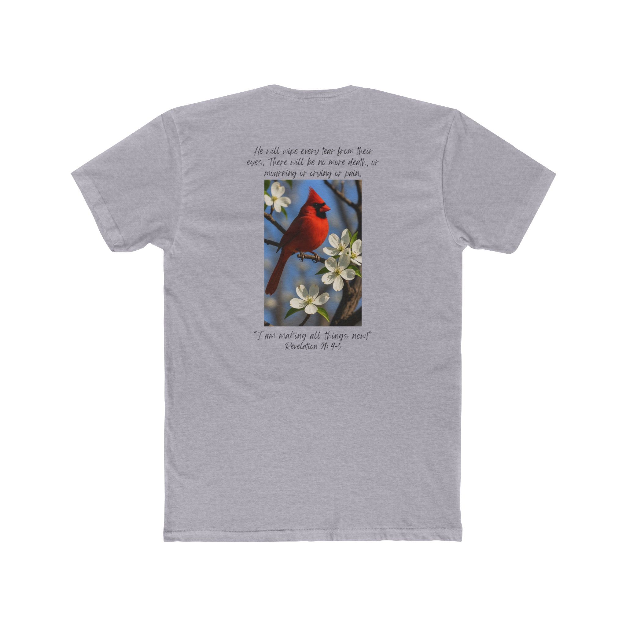 Cotton Crew Tee – Cardinal | Revelation 21:4–5