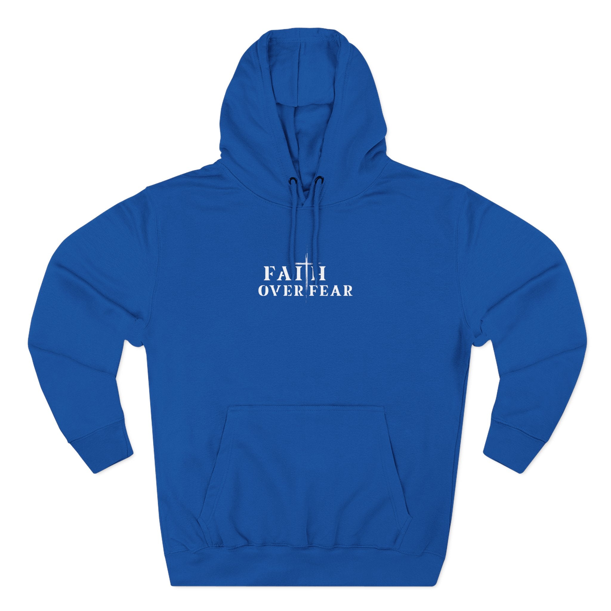 Faith Over Fear Fleece Hoodie – Proverbs 29:25 (white font)