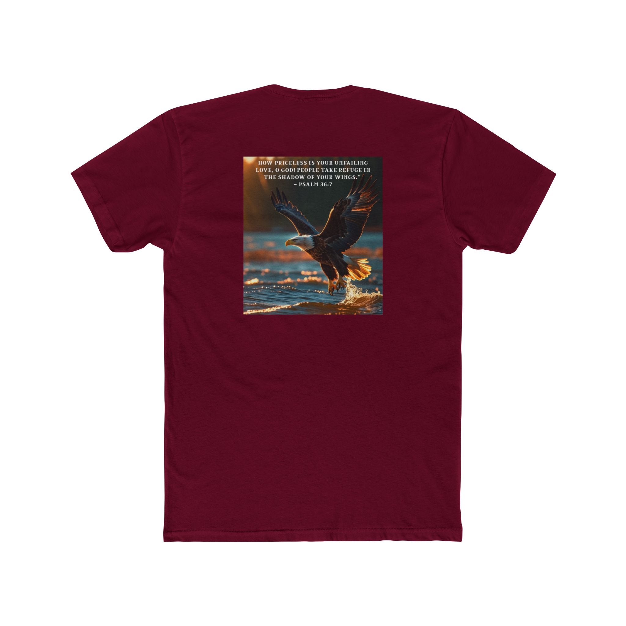 Living Anchored – Eagle & Psalm 36:7 Cotton Crew Tee