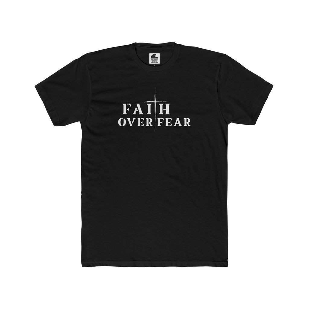 Faith Over Fear – Cotton Crew Tee (13 Colors, White Font)