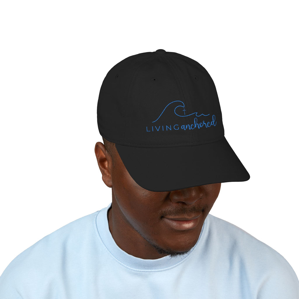 Living Anchored Organic Baseball Cap – Blue Thread Edition