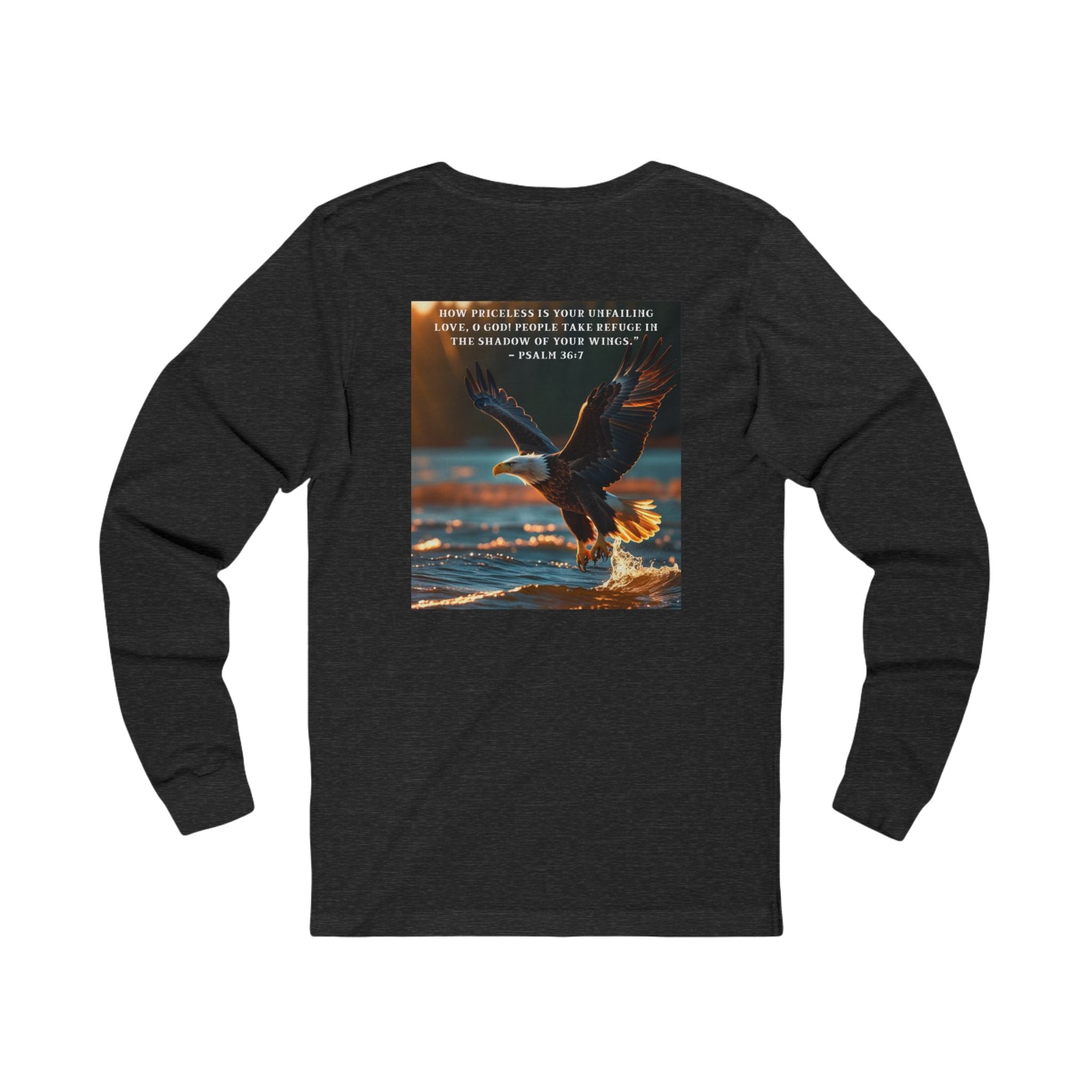 Living Anchored – Eagle & Psalm 36:7 Jersey Long Sleeve Tee 1