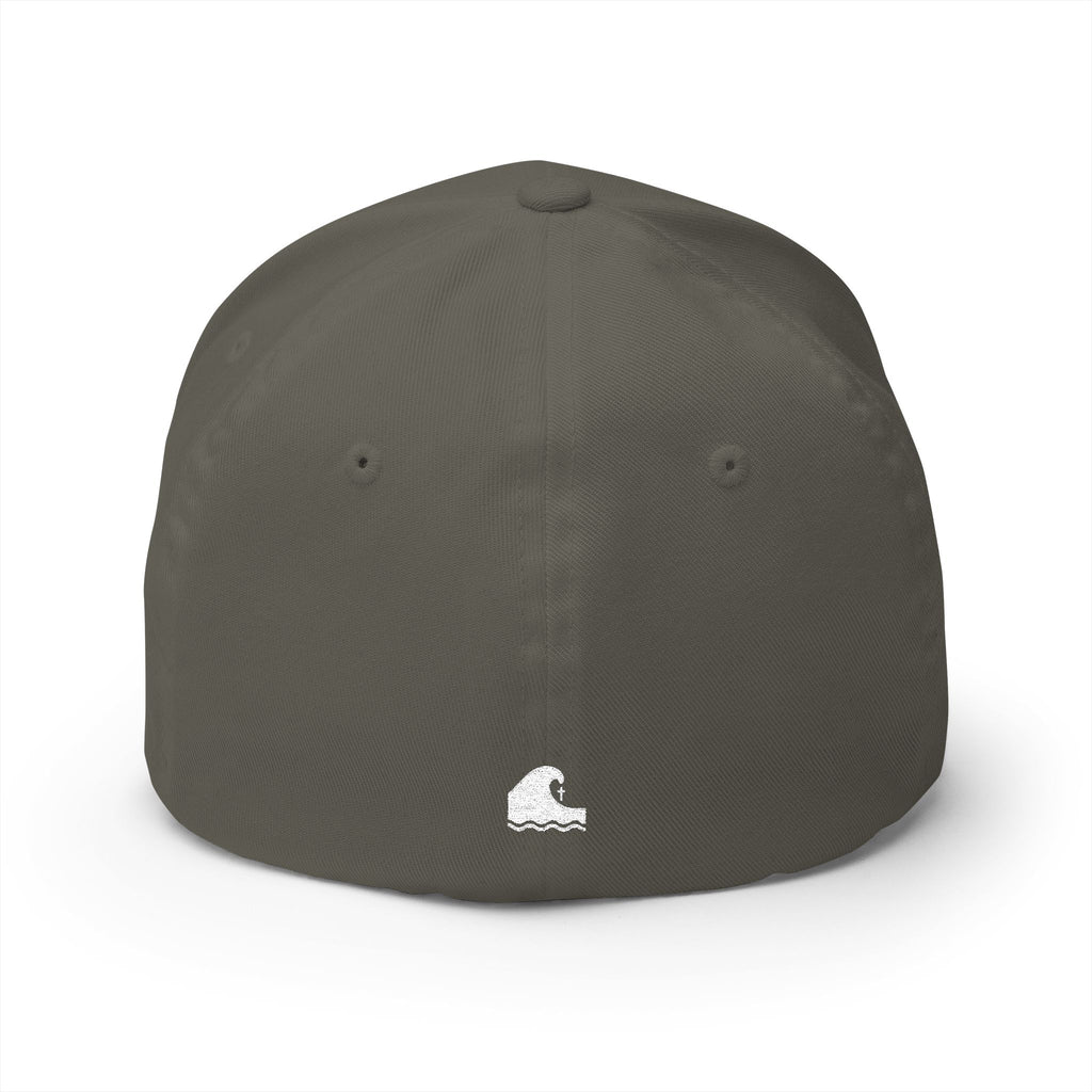 Living Anchored | Embroidered Closed-Back Cap (White Logo Back)