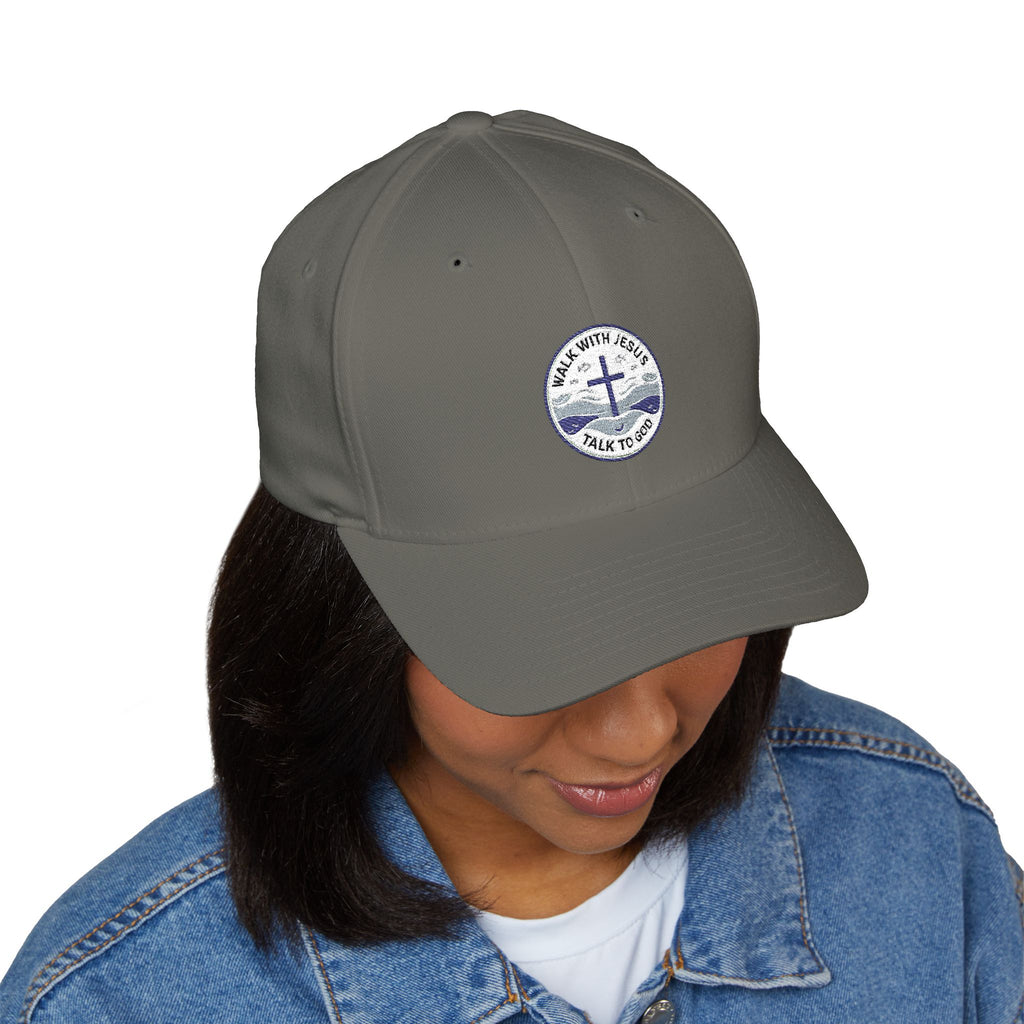 Walk With Jesus, Talk to God | Structured Cap (Black Logo Back)