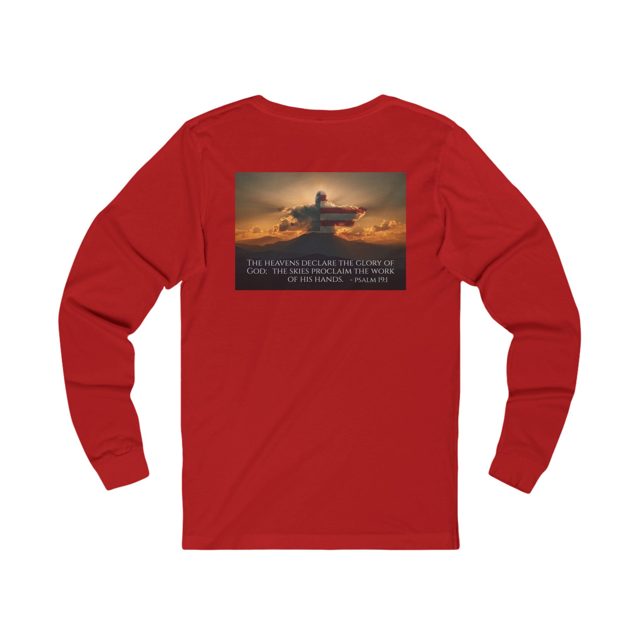Inspirational Jersey Long Sleeve Tee – Psalm 19:1