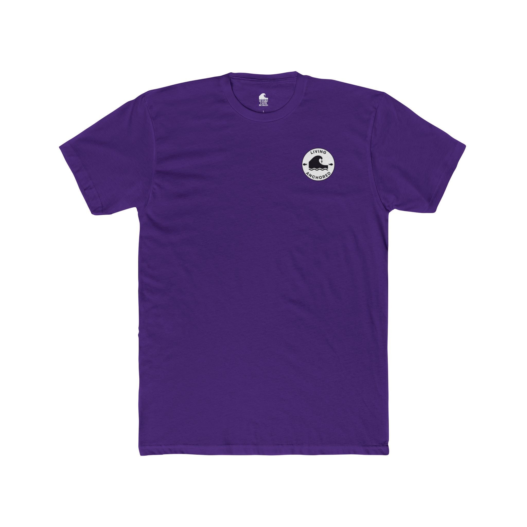 Unisex Cotton Crew Tee – Living Anchored | Lion Design with 1 Peter 5:8 (white text)