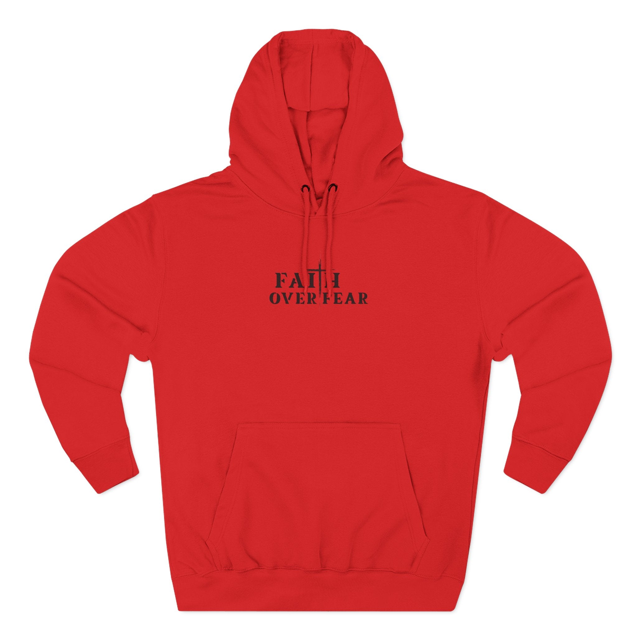 Faith Over Fear Fleece Hoodie – Proverbs 29:25 (Black Font)