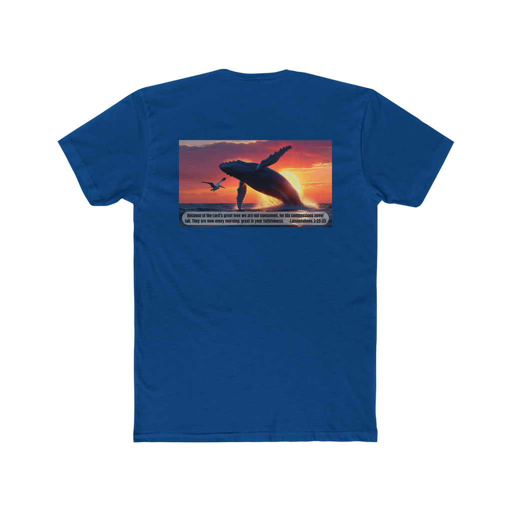 Living Anchored Whale Tee – Lamentations 3:22-23 (17 Color Options)