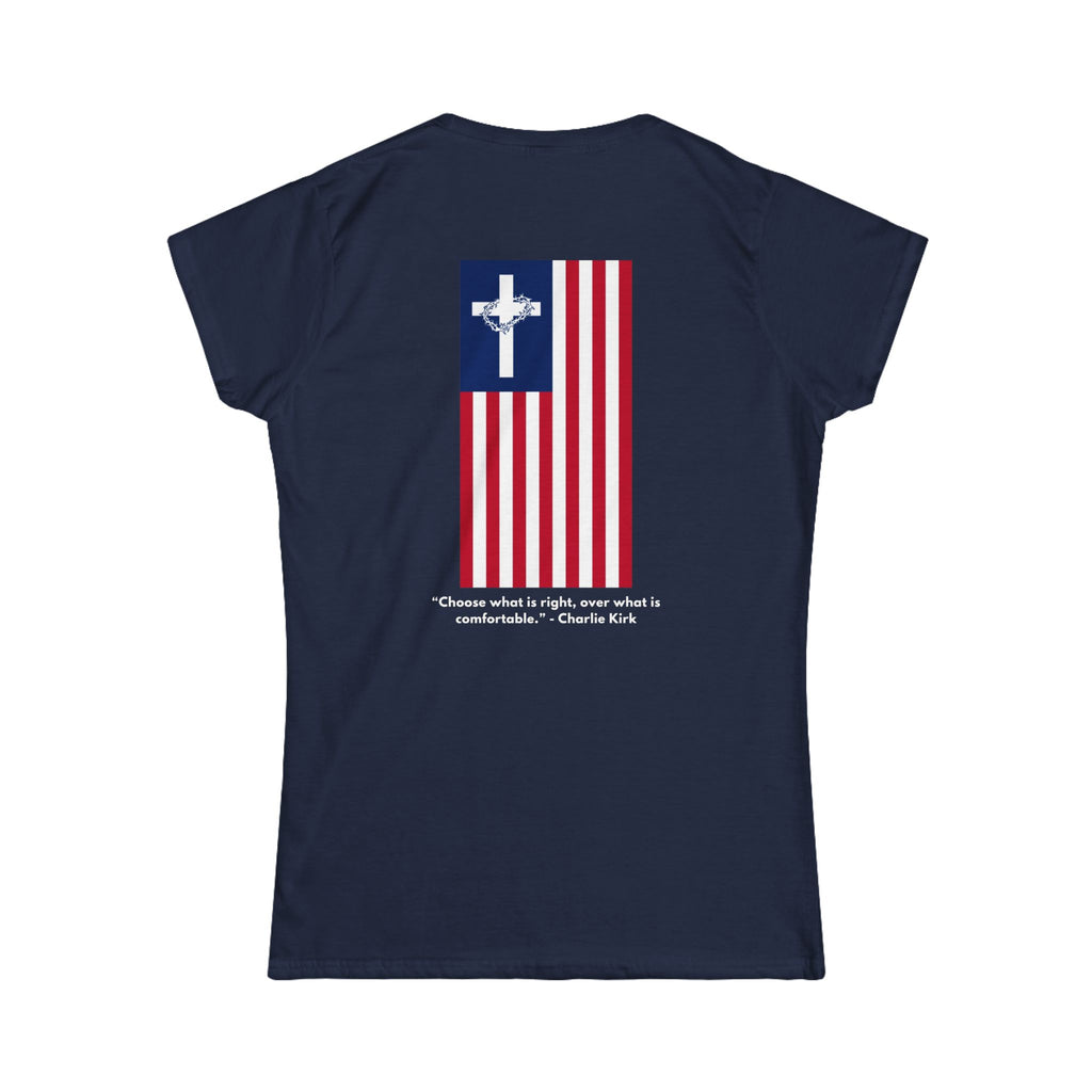 Women’s Softstyle Tee – ABIDE- Charlie Kirk Tribute Shirt (10 colors available)