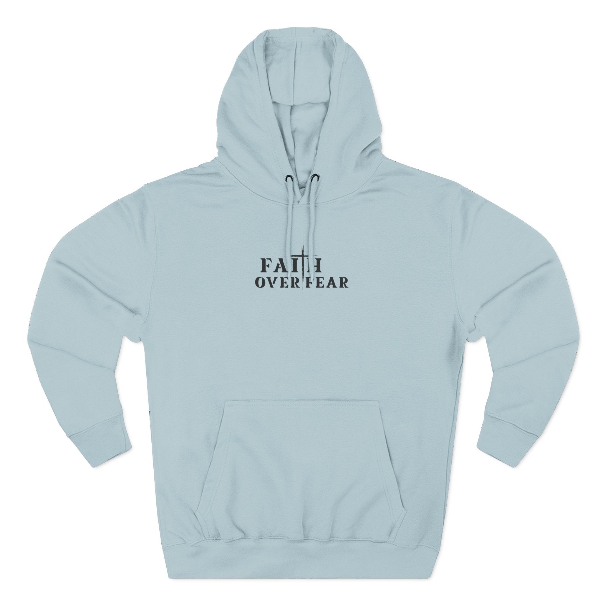 Faith Over Fear Fleece Hoodie – Proverbs 29:25 (Black Font)