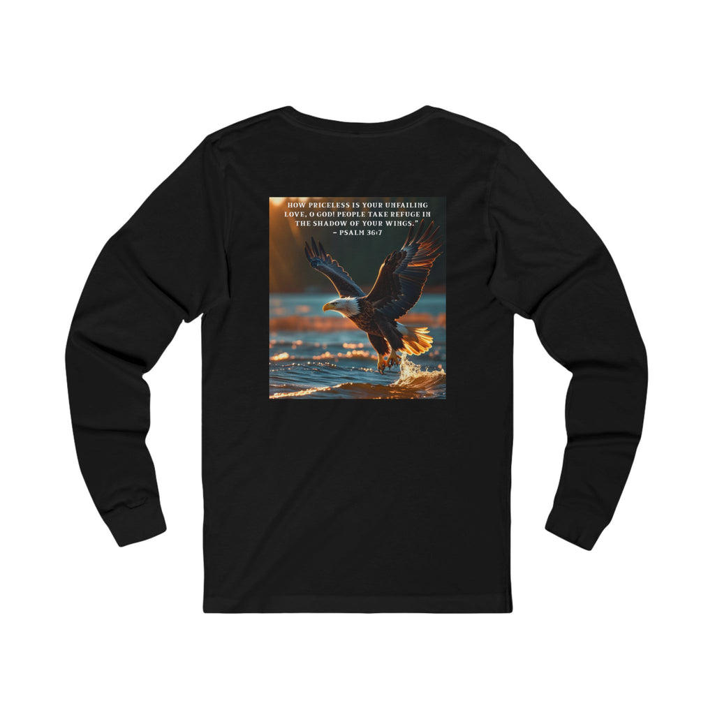 Living Anchored – Eagle & Psalm 36:7 Jersey Long Sleeve Tee 1