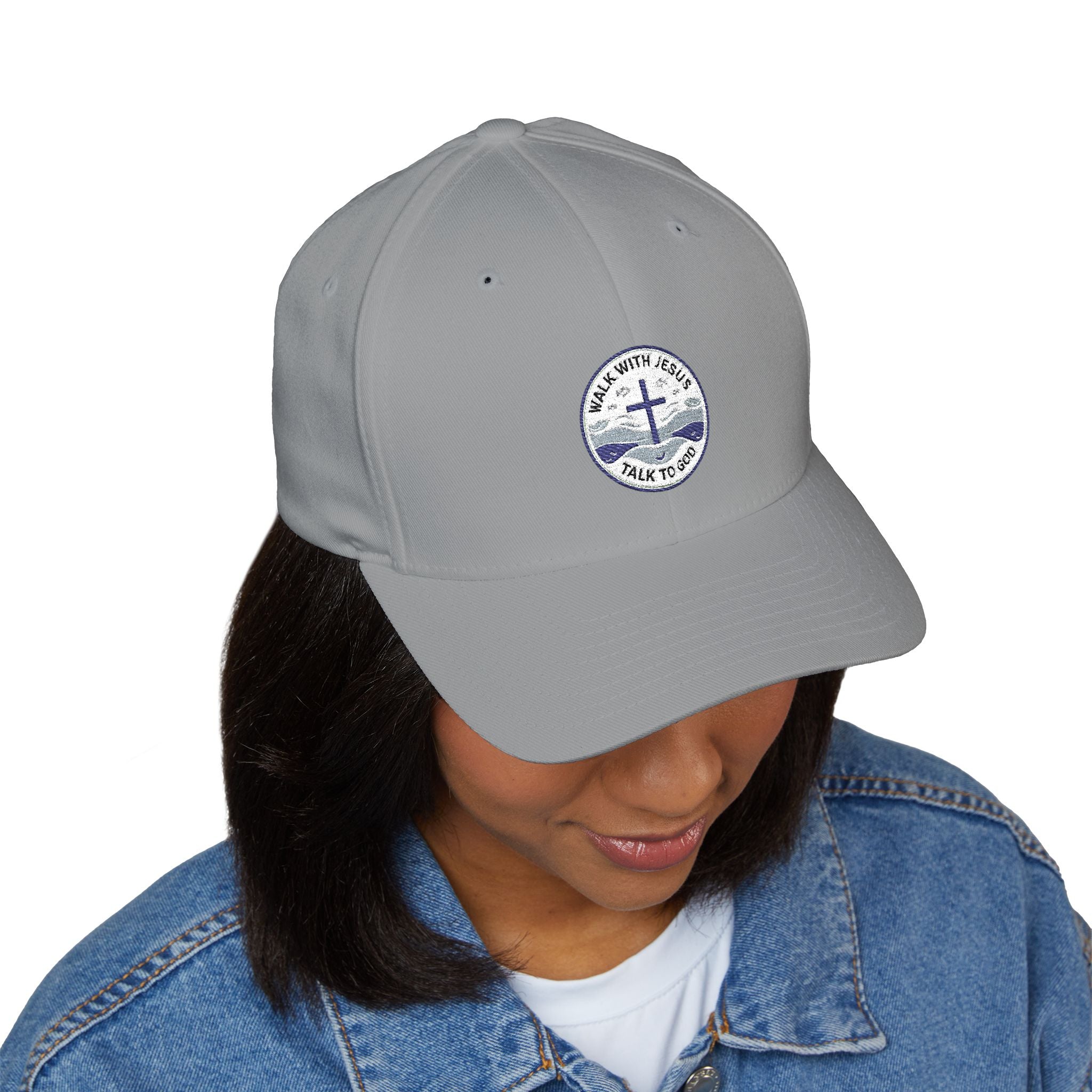 Walk With Jesus, Talk to God | Structured Cap (Black Logo Back)