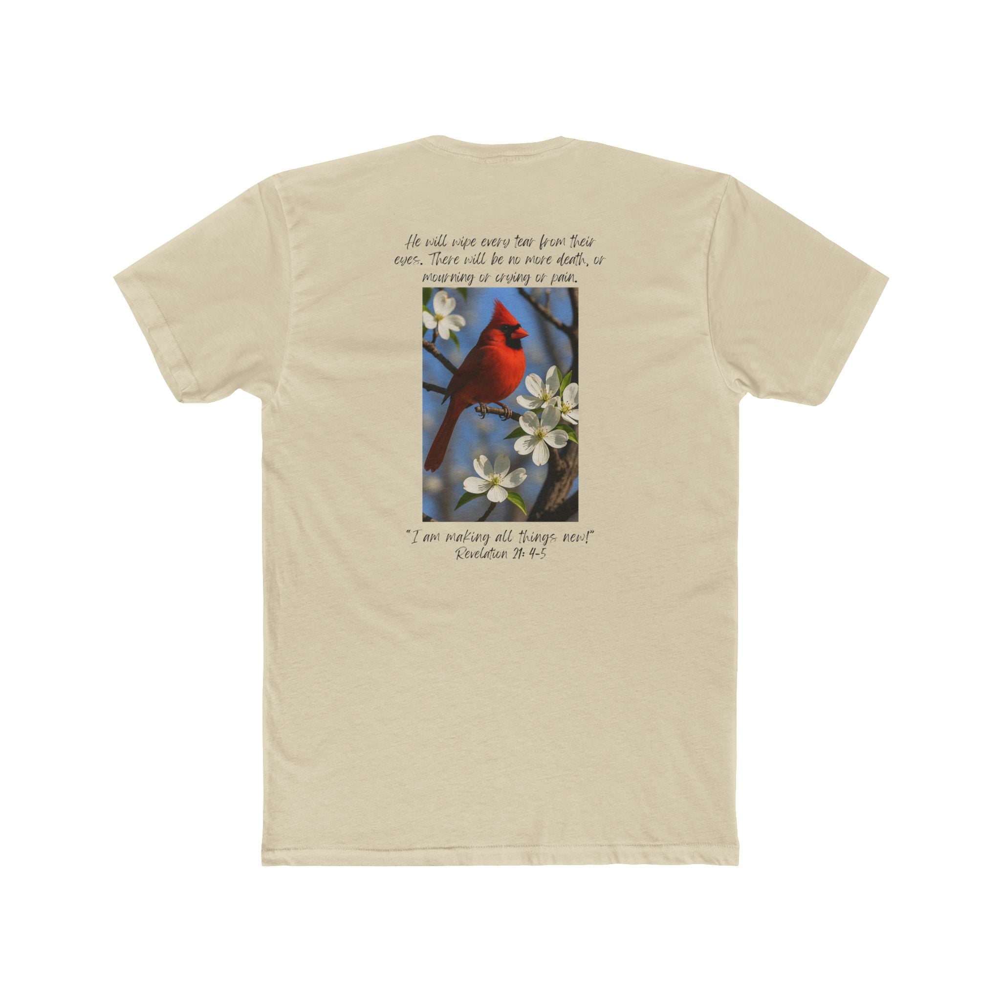 Cotton Crew Tee – Cardinal | Revelation 21:4–5