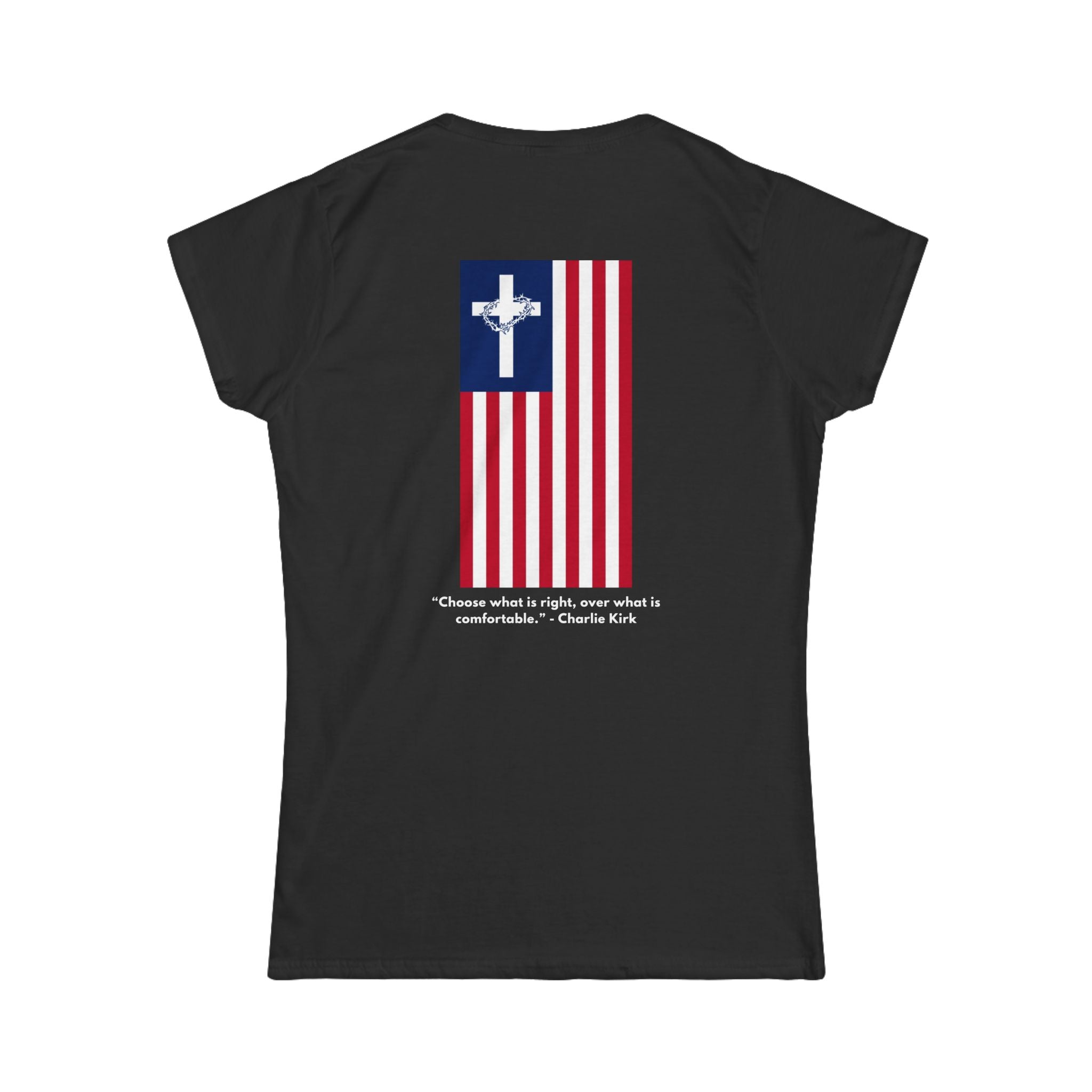 Women’s Softstyle Tee – ABIDE- Charlie Kirk Tribute Shirt (10 colors available)