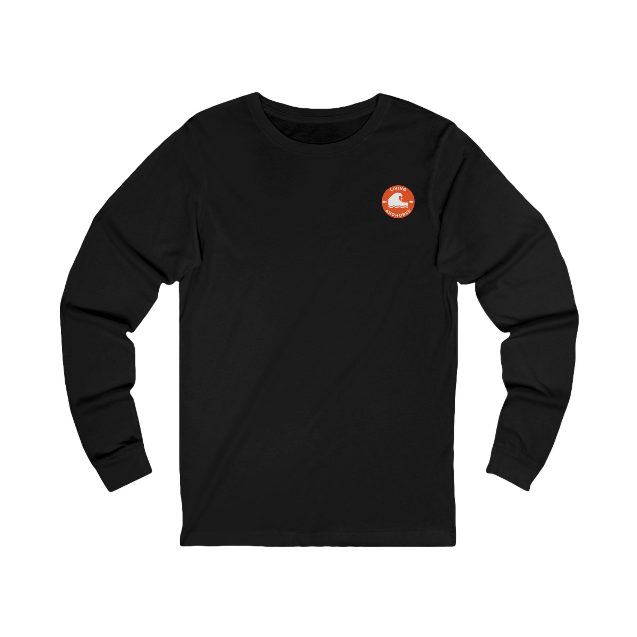 Living Anchored Jersey Long Sleeve Tee – Proverbs 3:5-6 Horse & Lighthouse Design