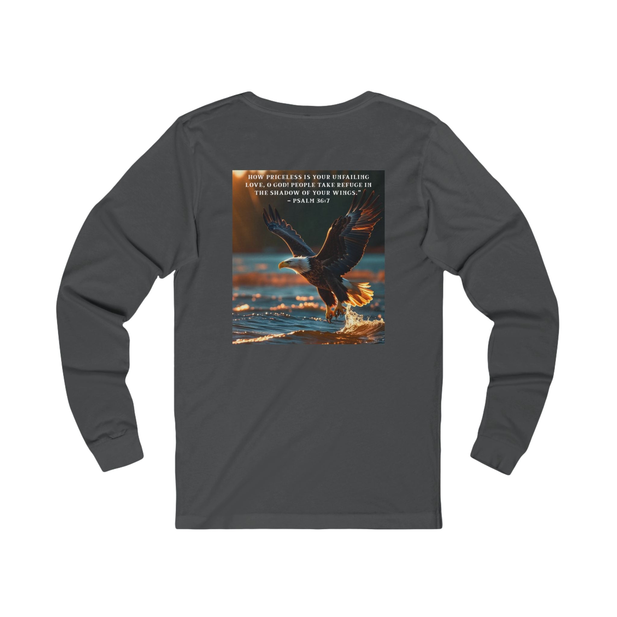 Living Anchored – Eagle & Psalm 36:7 Jersey Long Sleeve Tee 1